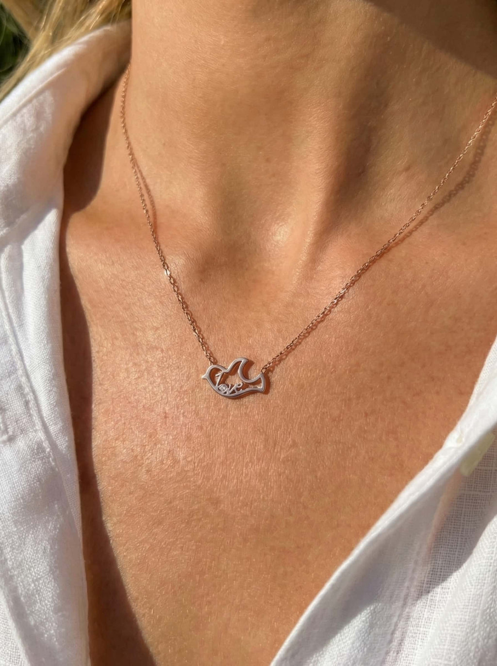 The "Soaring Love" Dove Pendant | Real Diamond & Stainless Steel Edition