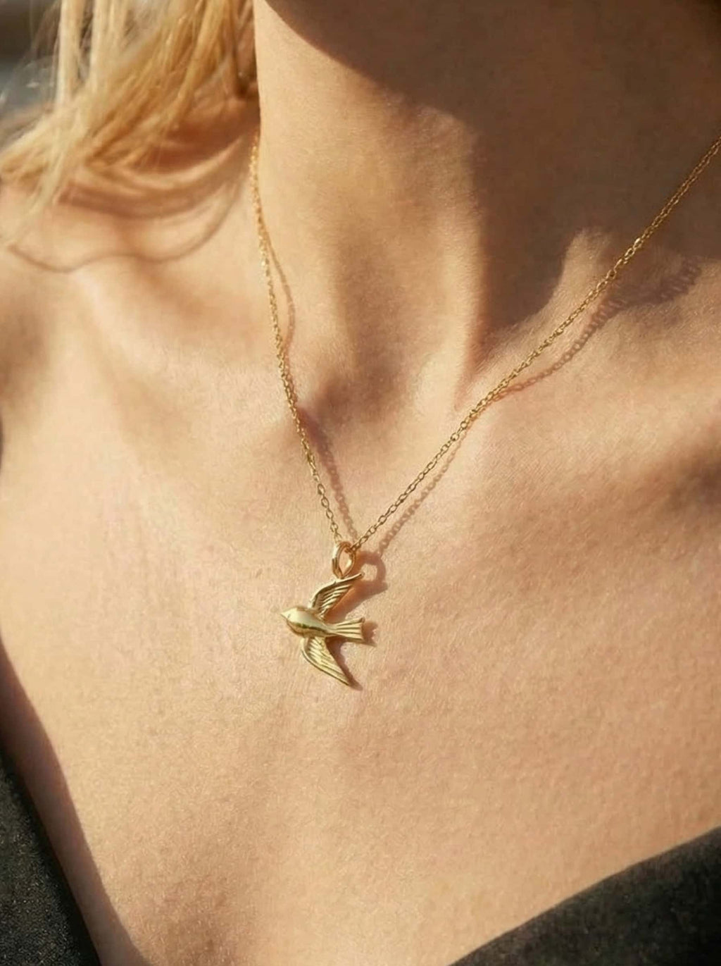 The Soaring Swallow Pendant Necklace |  18K Gold Plated S925 Silver