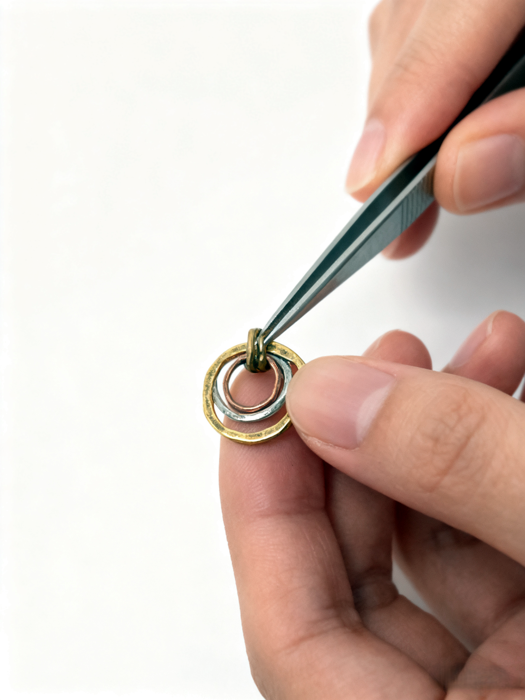 Unique Triple Circle Earrings