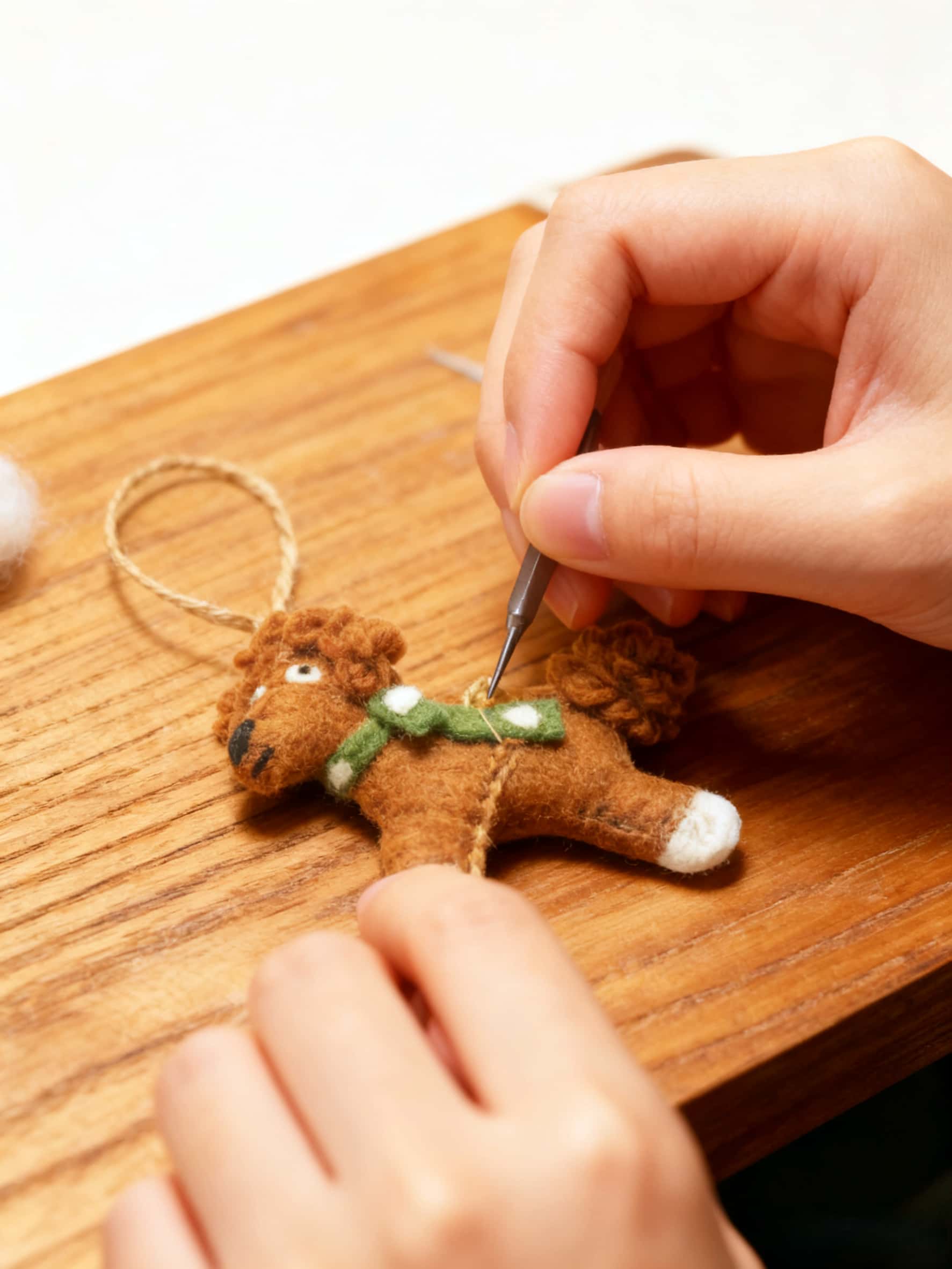 Artisanal Wool Felt Dog Ornament