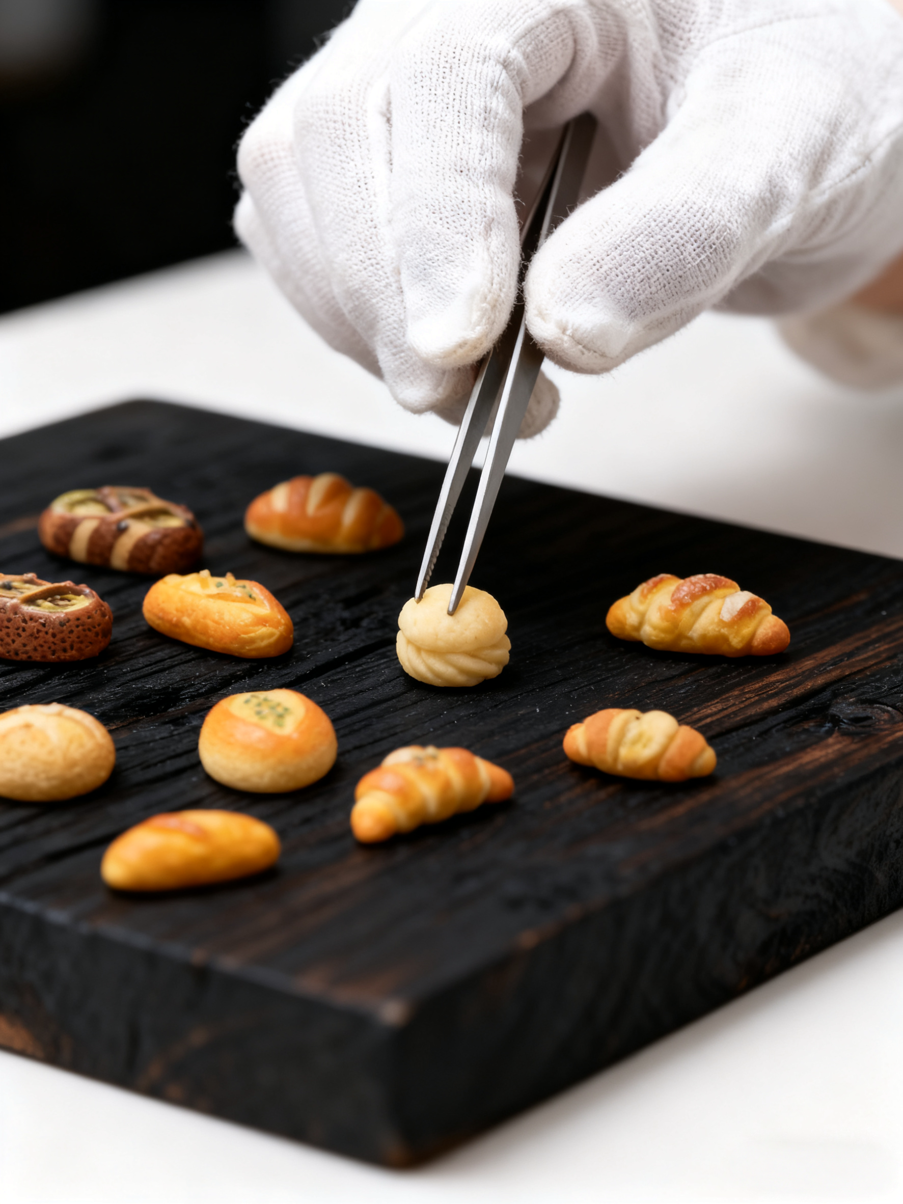 Hand-Painted Miniature Bread Ornaments