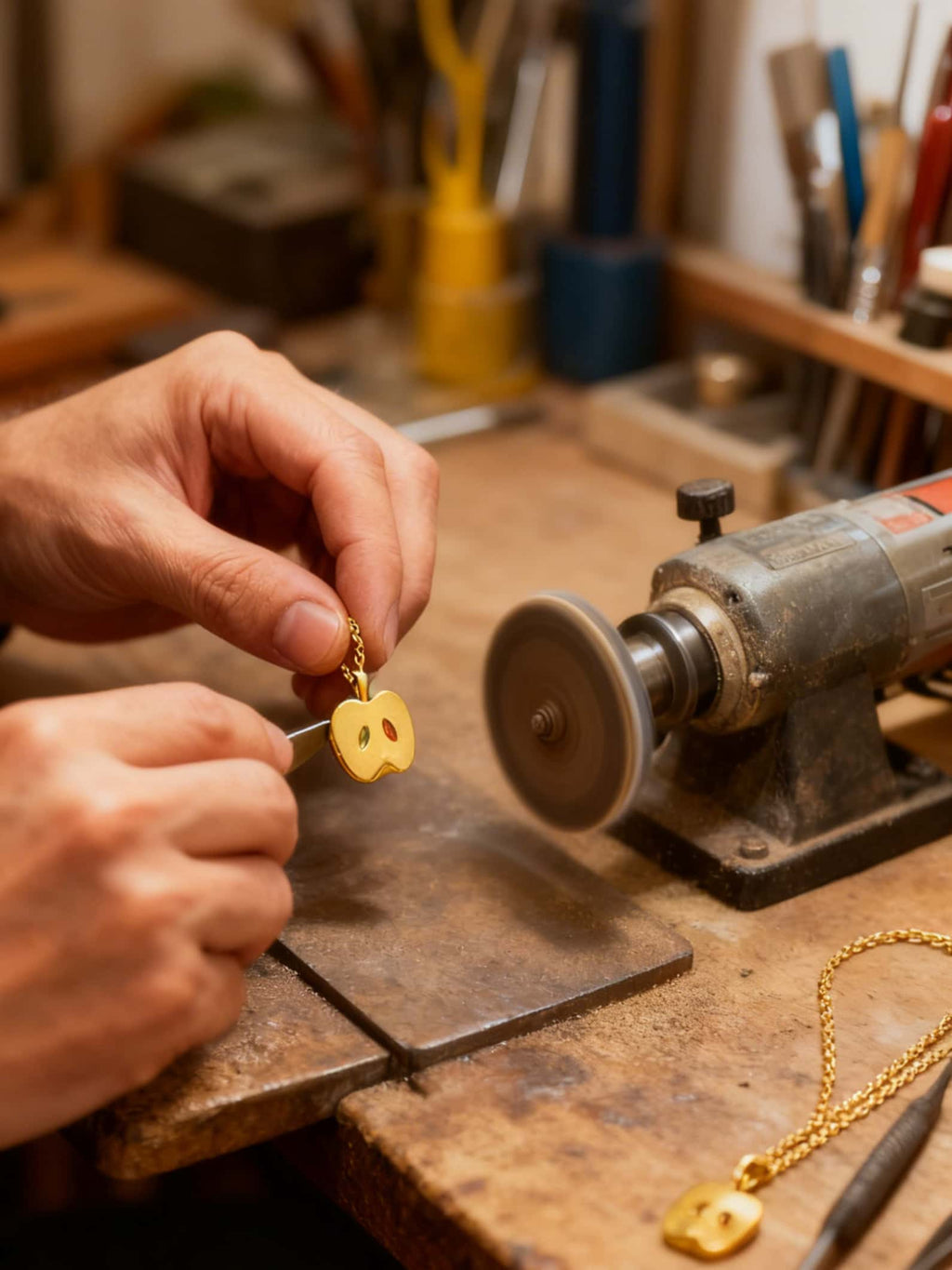 Gold-Toned Apple Necklace
