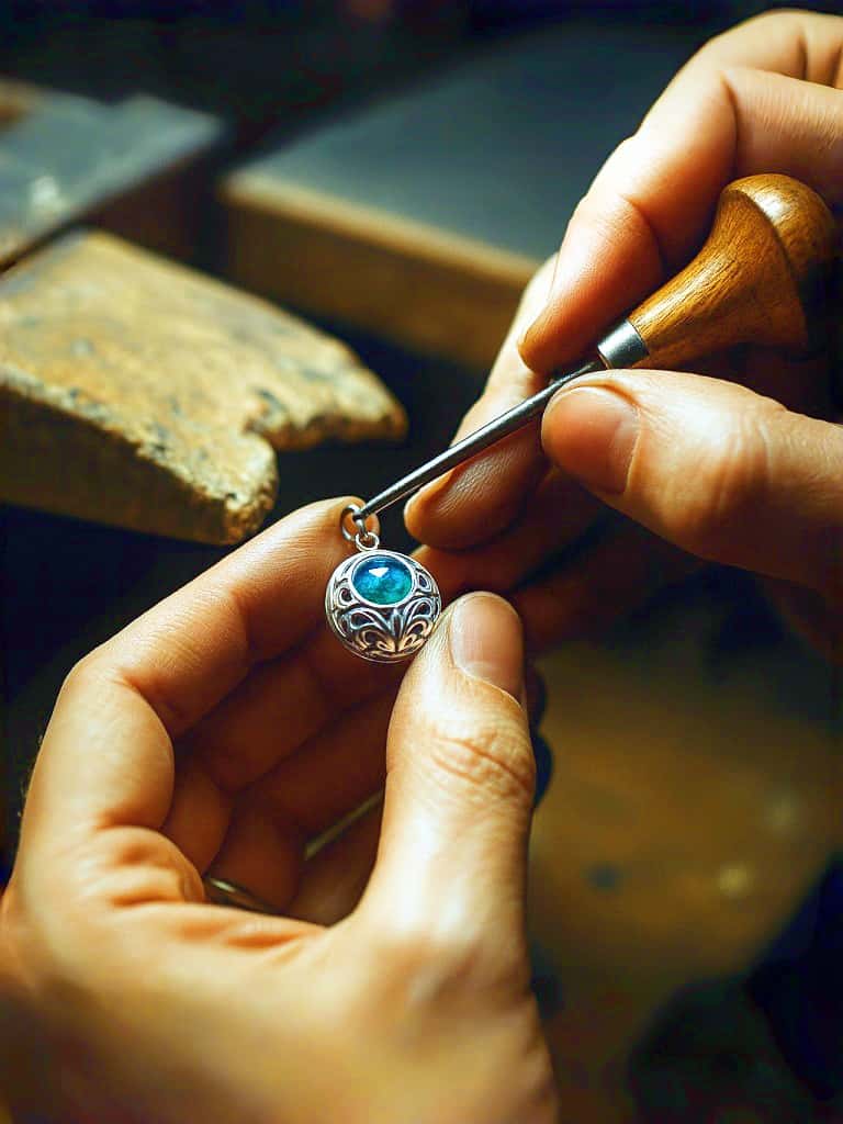 Art Deco Green Glass Pendant Necklace