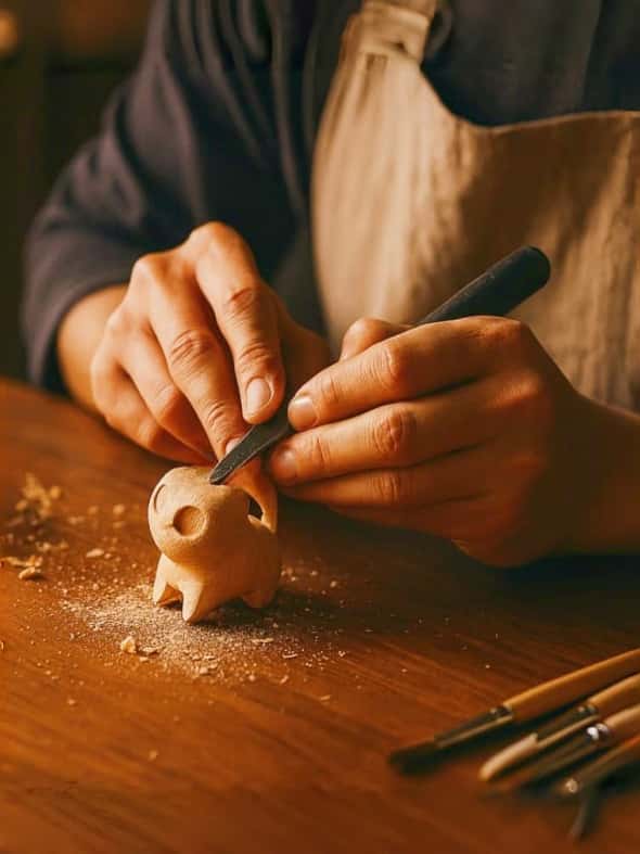 Elegant Wooden Cat Decor