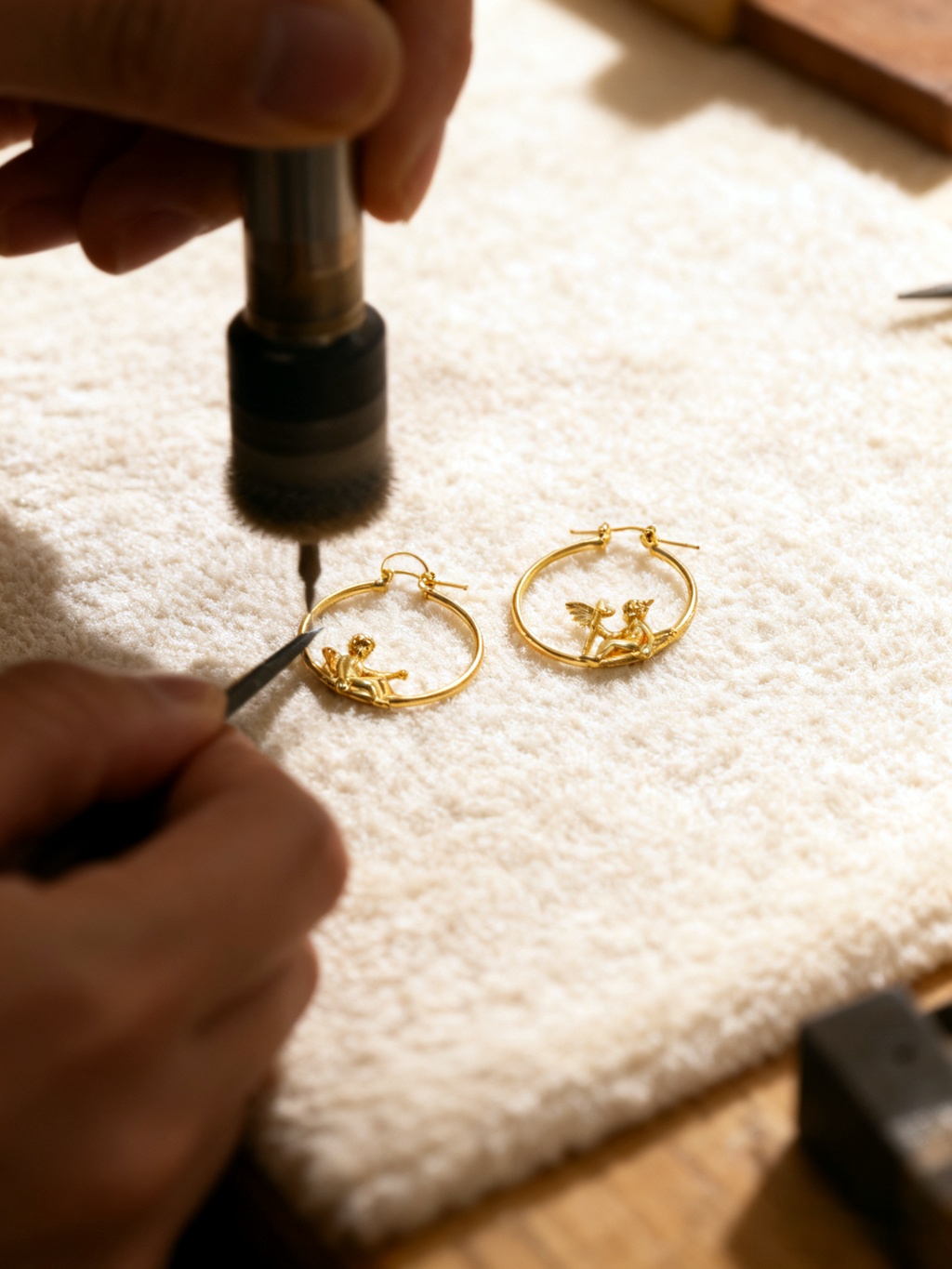 Edgy Angel Devil Hoop Earrings