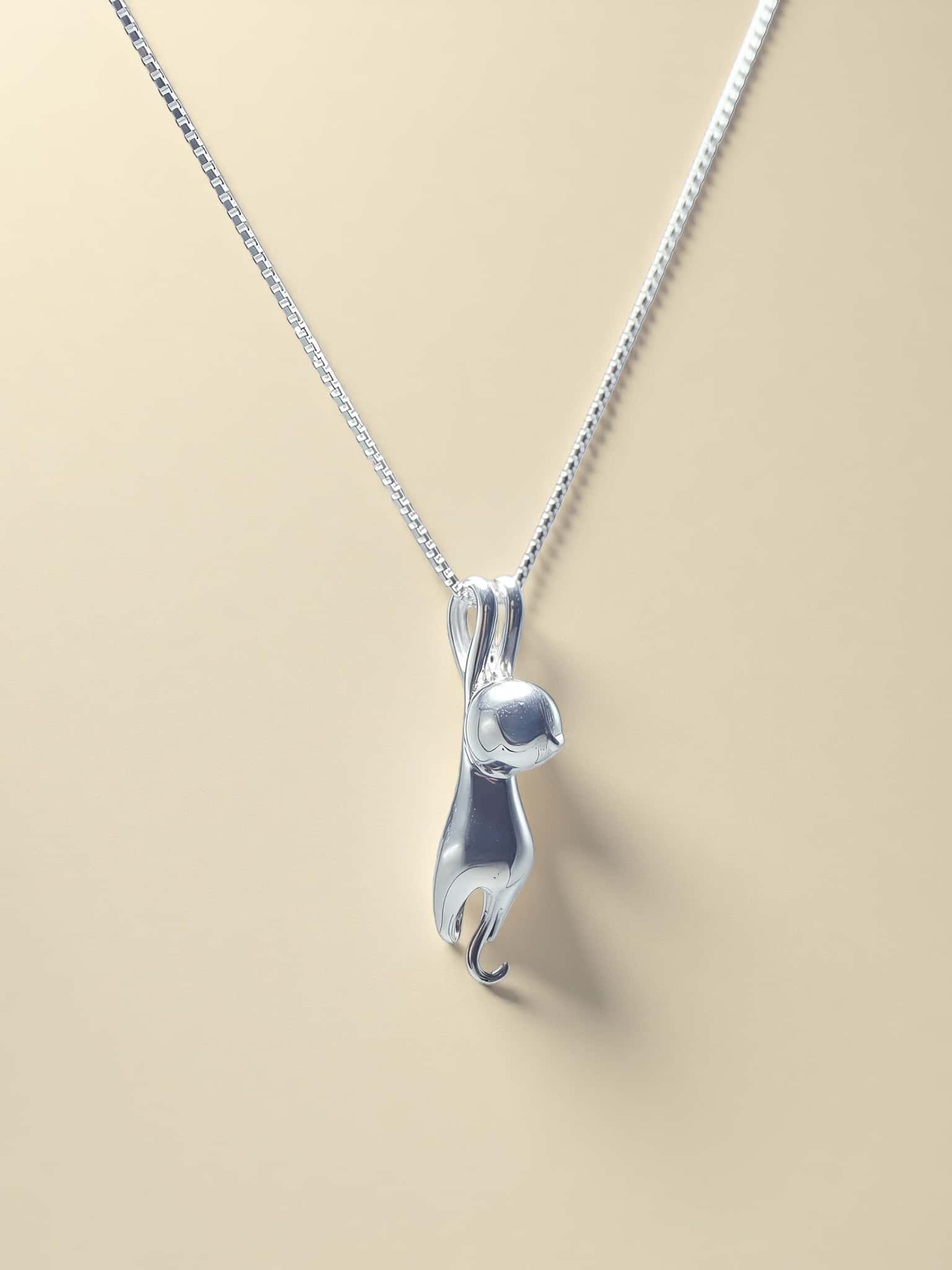 Minimalist Cat Necklace S925 Sterling Silver