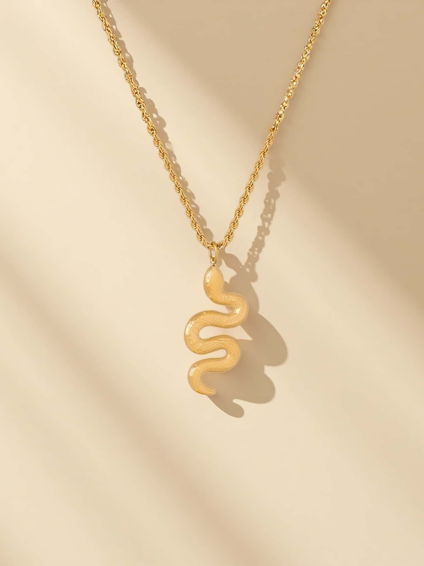 The Gilded Serpent Pendant Necklace | 18K Gold Plated Statement Piece