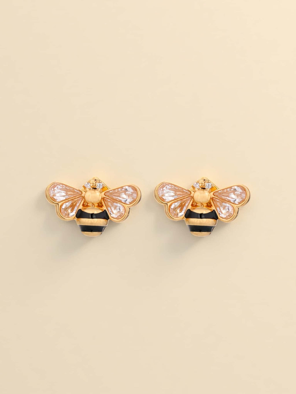 The "Royal Bee" 18K Gold Plated Zircon Studs
