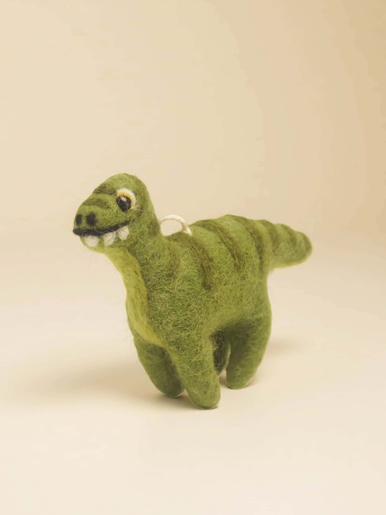 Artisanal Wool Felt Dinosaur Charm