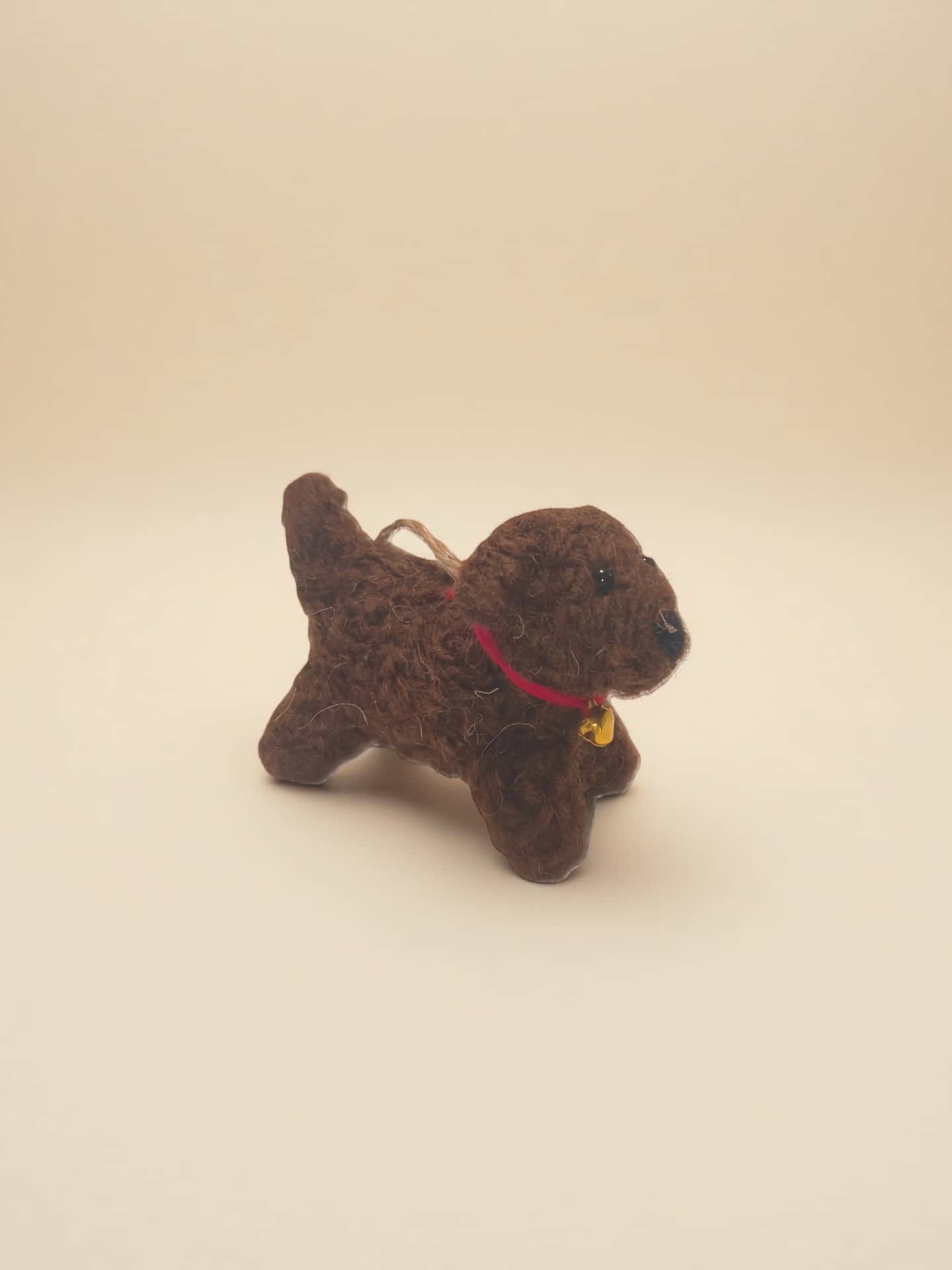 "Cocoa Teddy" Handcrafted Needle Felted Bag Charm & Ornament