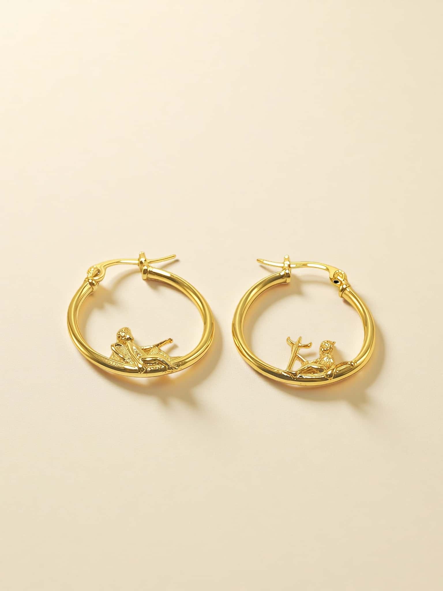 Edgy Angel Devil Hoop Earrings