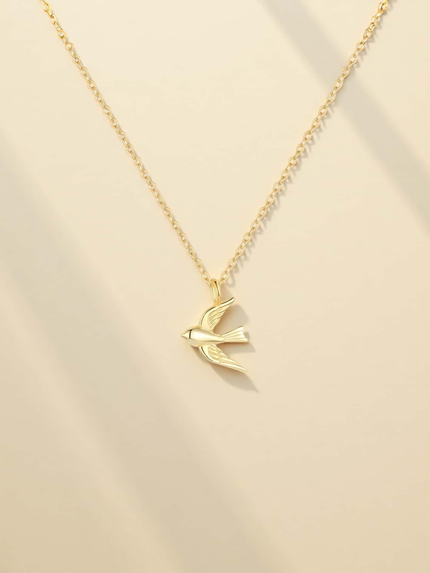 The Soaring Swallow Pendant Necklace |  18K Gold Plated S925 Silver