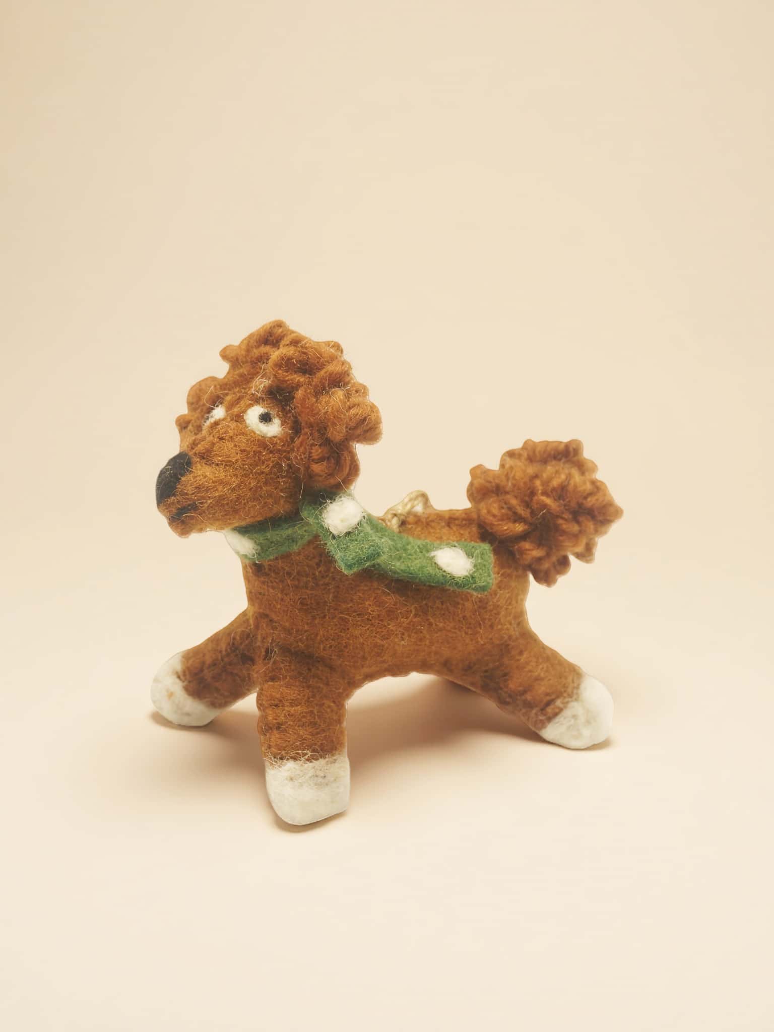 Artisanal Wool Felt Dog Ornament