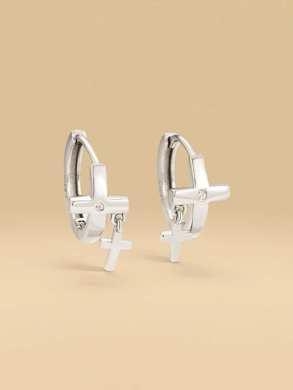 Sophisticated Cross Hoop S925 Sterling Silver