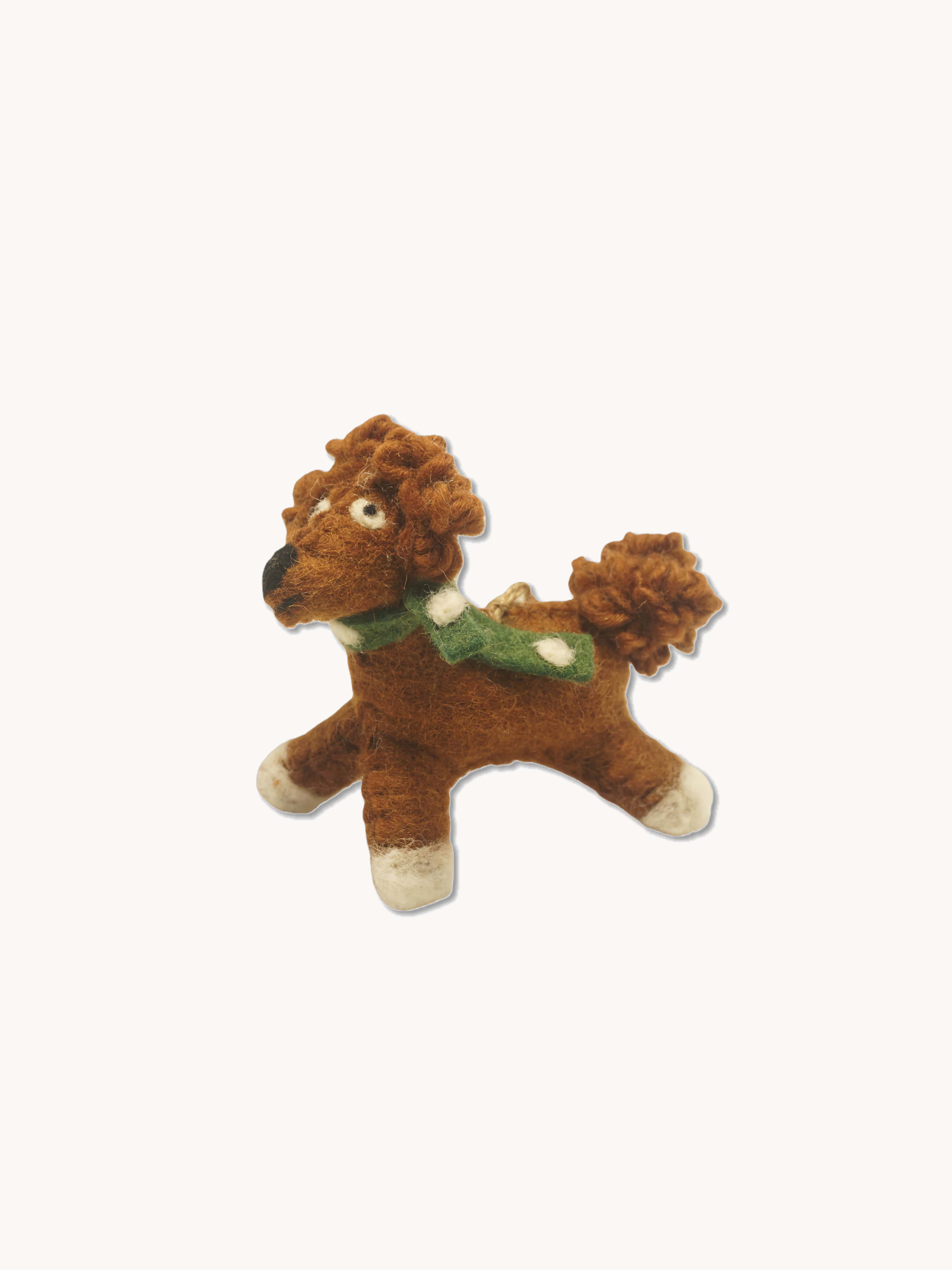 Artisanal Wool Felt Dog Ornament