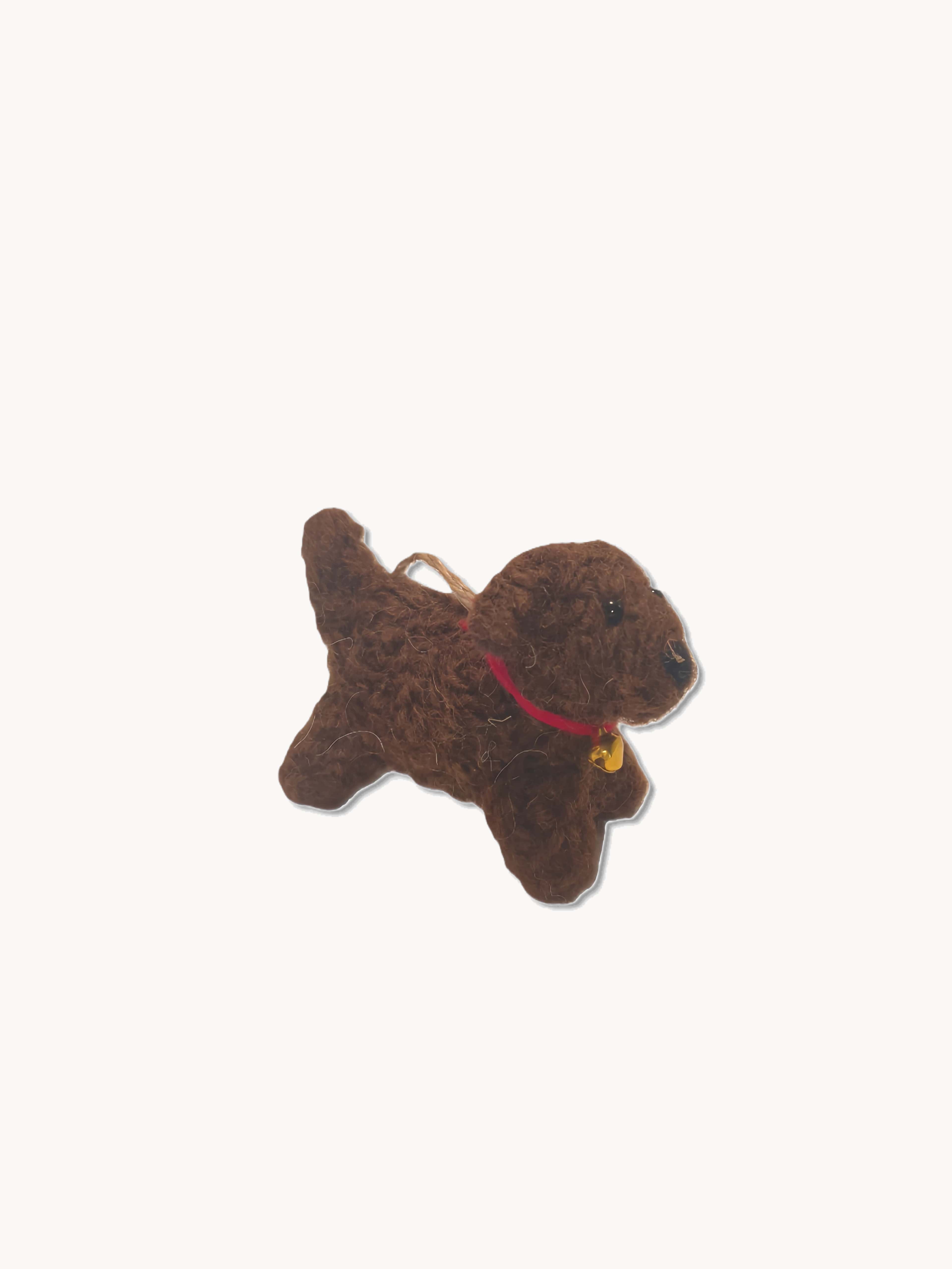 "Cocoa Teddy" Handcrafted Needle Felted Bag Charm & Ornament