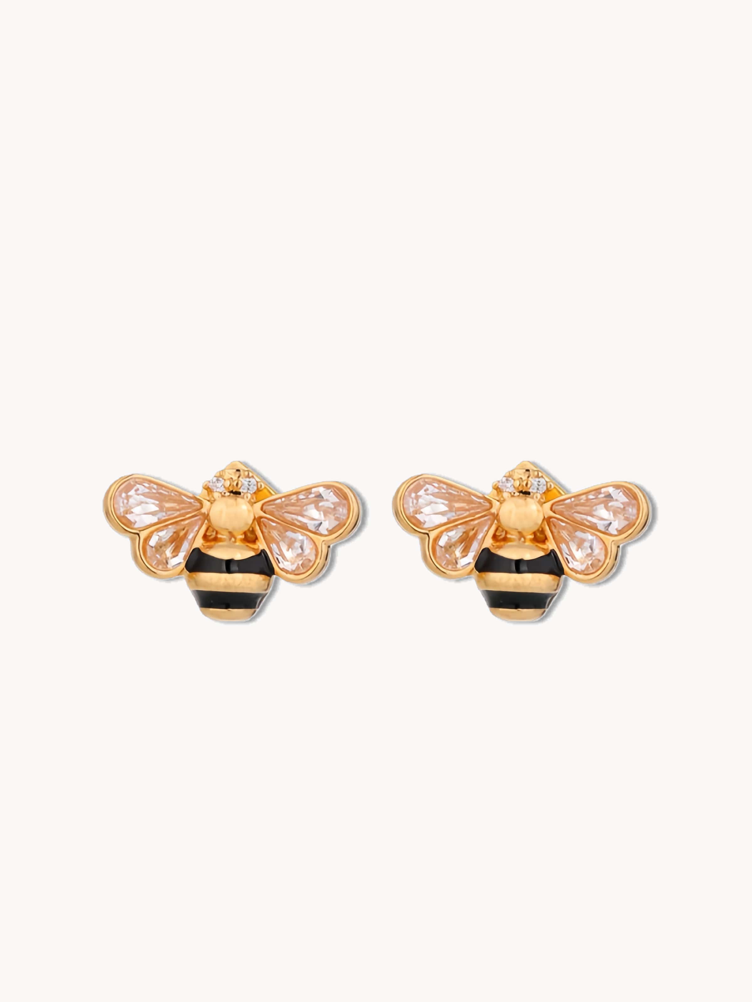 The "Royal Bee" 18K Gold Plated Zircon Studs