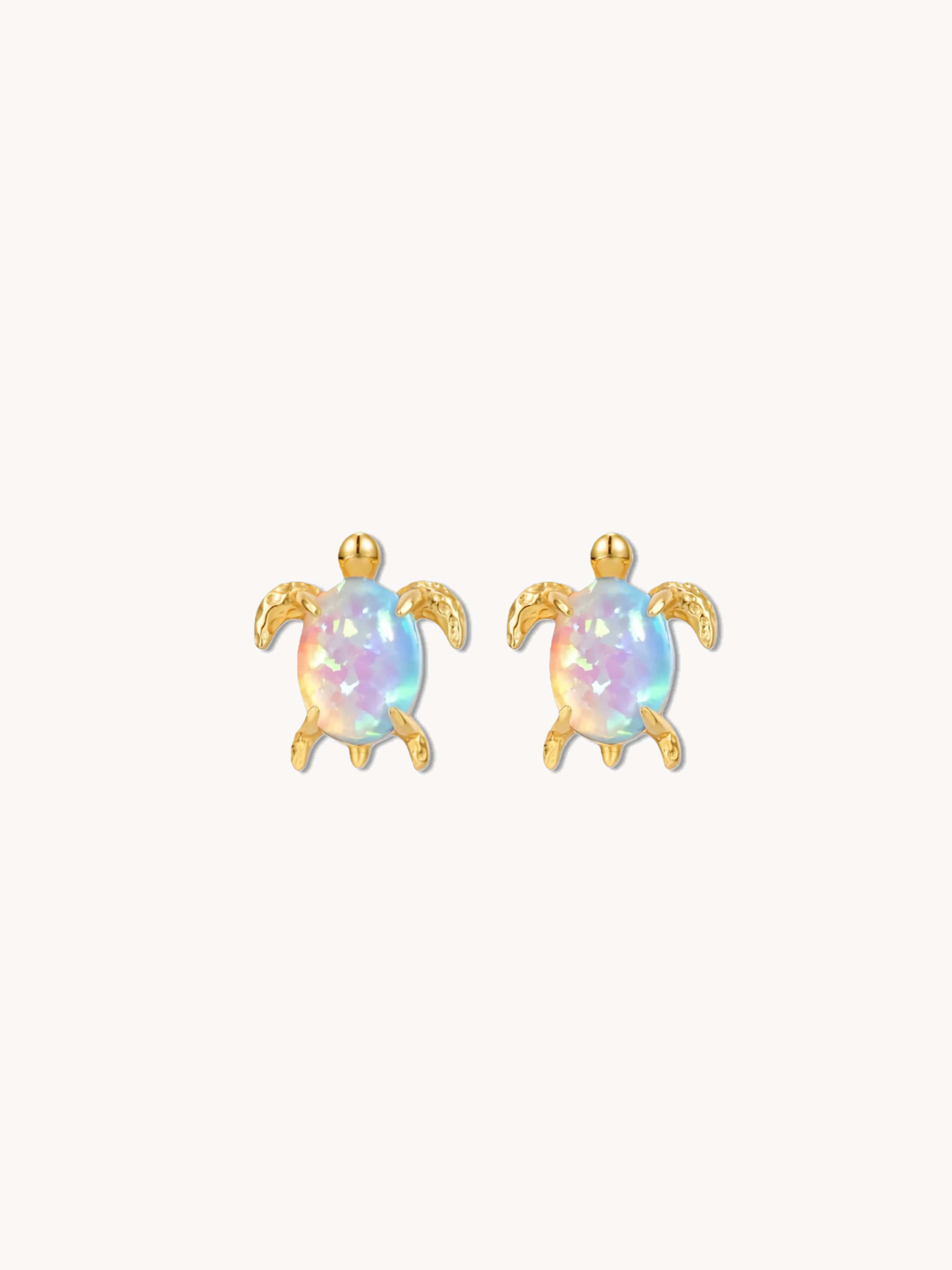 The Opal Voyager Sea Turtle Studs | 10K Gold Plated S925 Silver