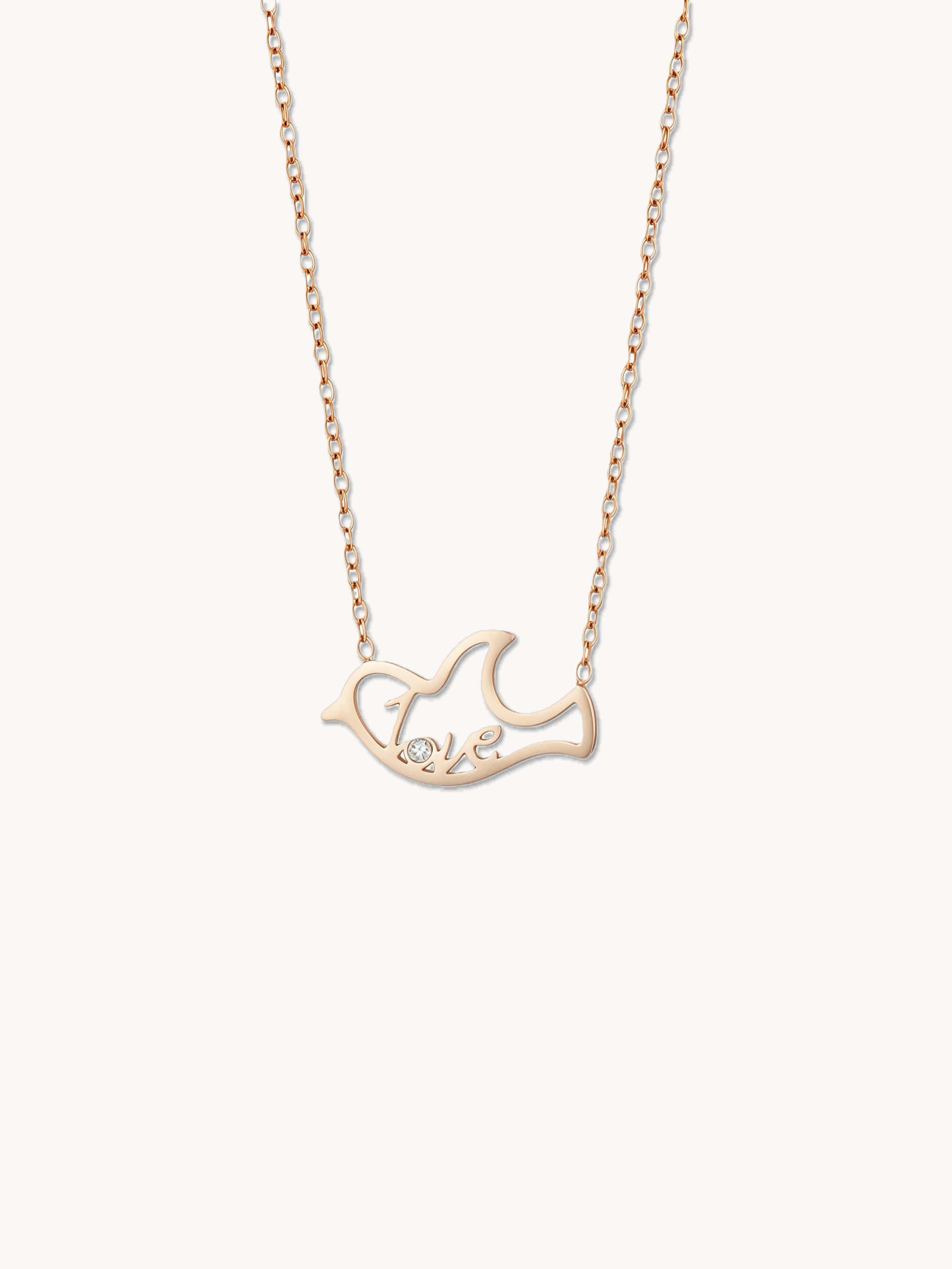The "Soaring Love" Dove Pendant | Real Diamond & Stainless Steel Edition