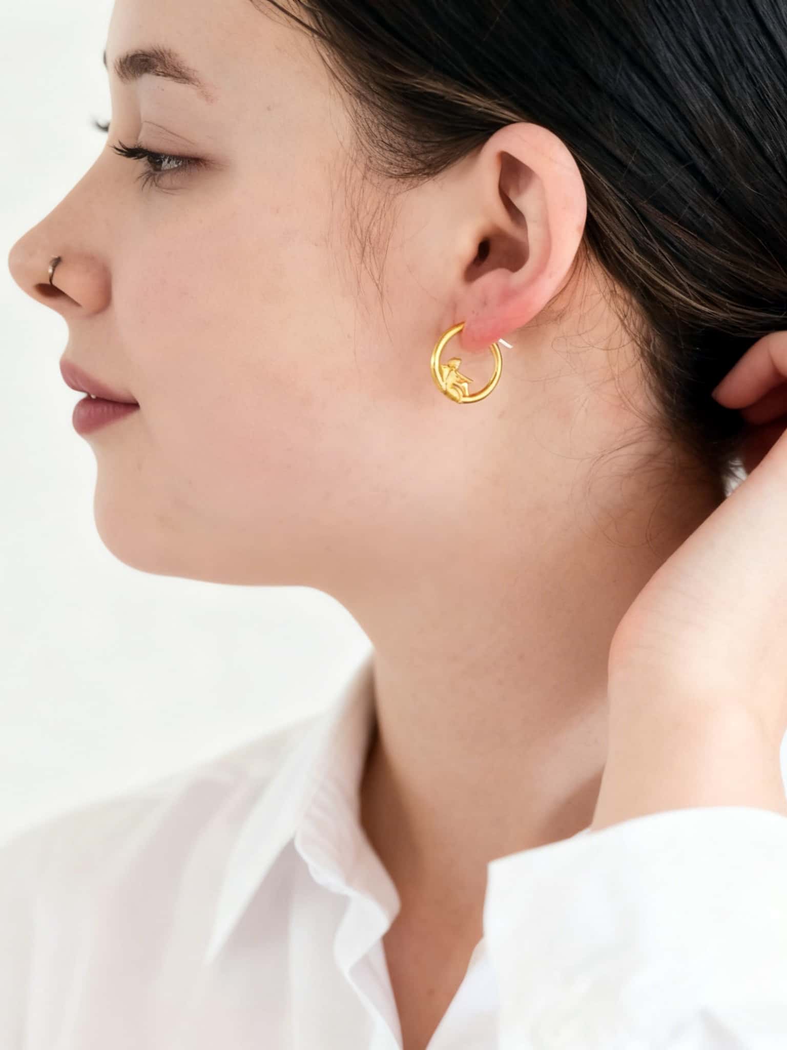 Edgy Angel Devil Hoop Earrings