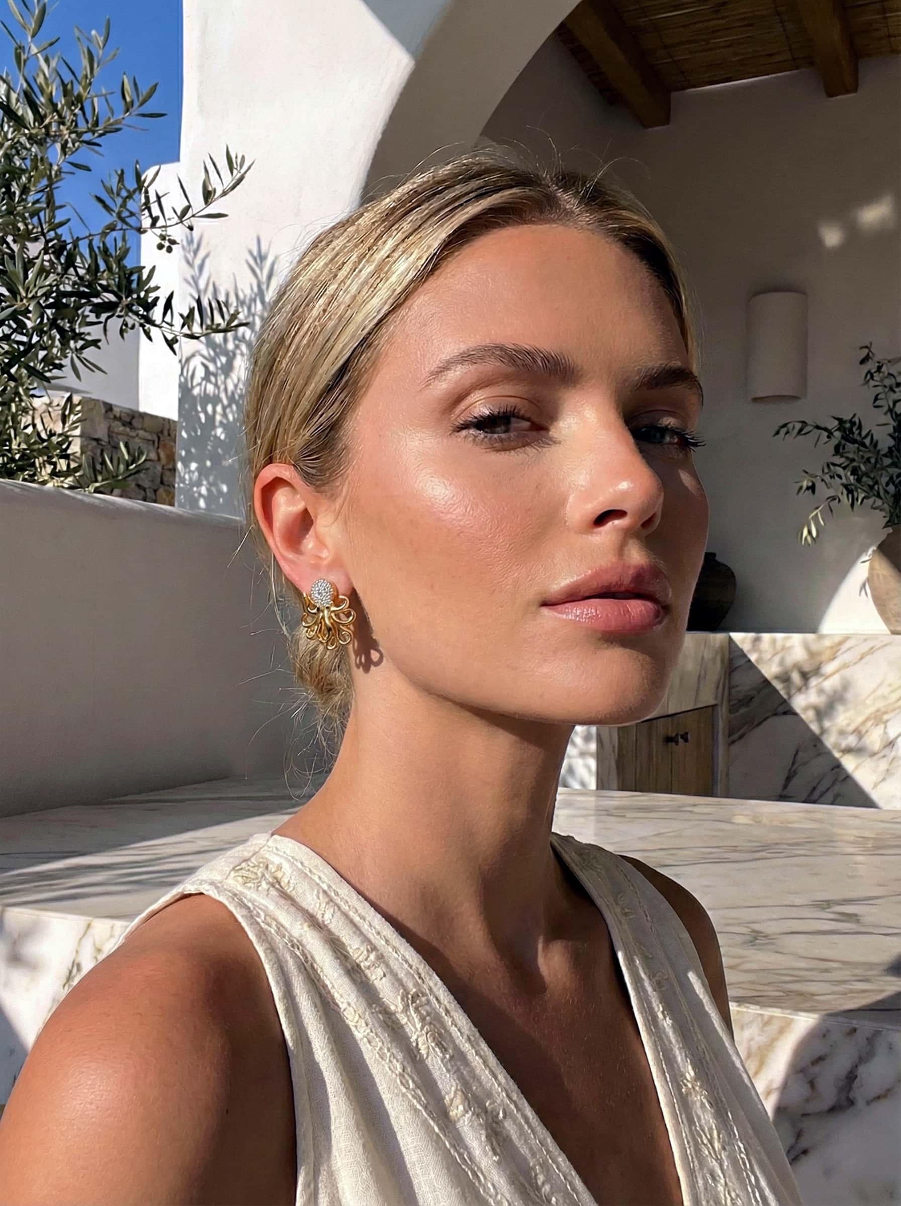 The Golden Kraken Statement Studs | 18K Gold Plated Octopus Earrings with Pave Zircon