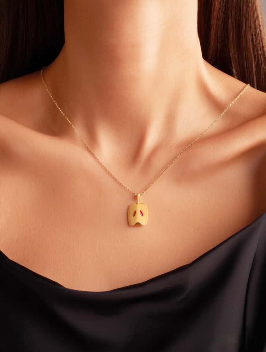 Gold-Toned Apple Necklace
