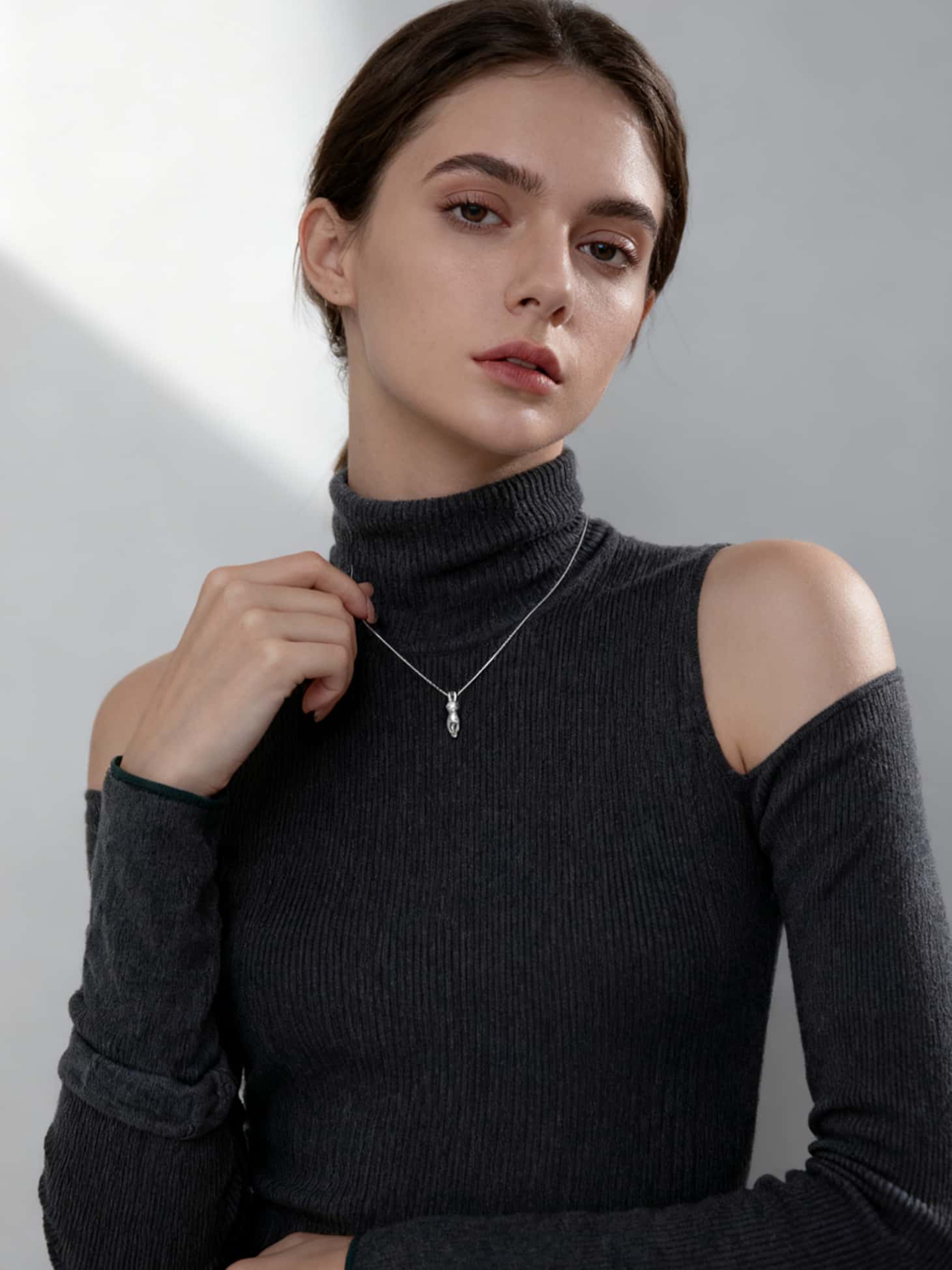 Minimalist Cat Necklace S925 Sterling Silver