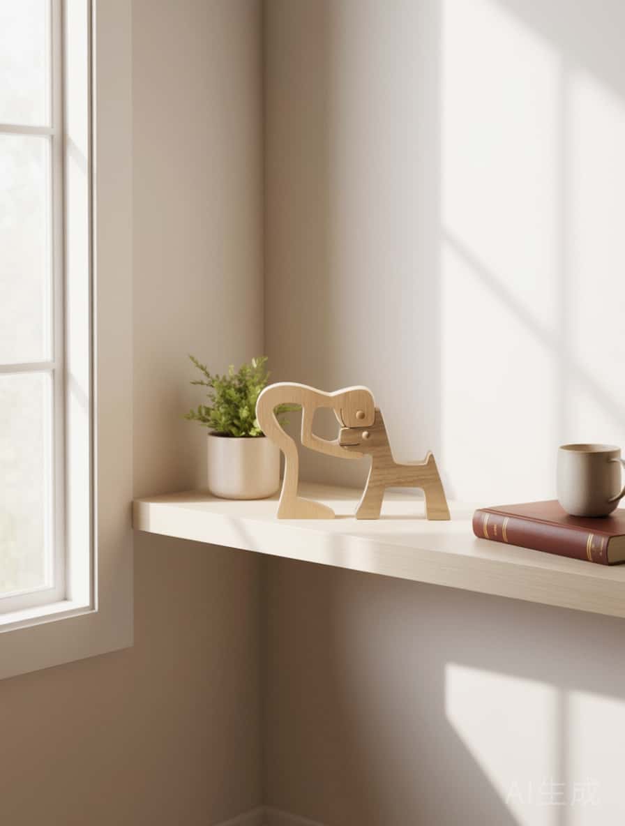 Wooden Human & Dog Decor