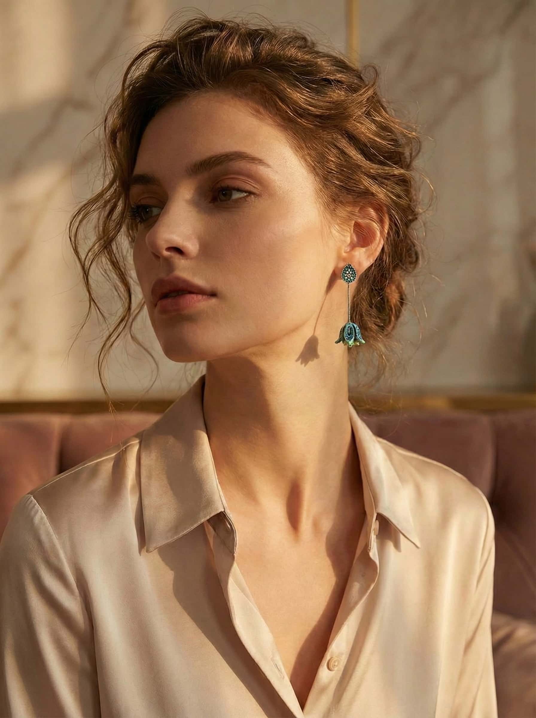 Vintage-Inspired Blue Enamel Earrings