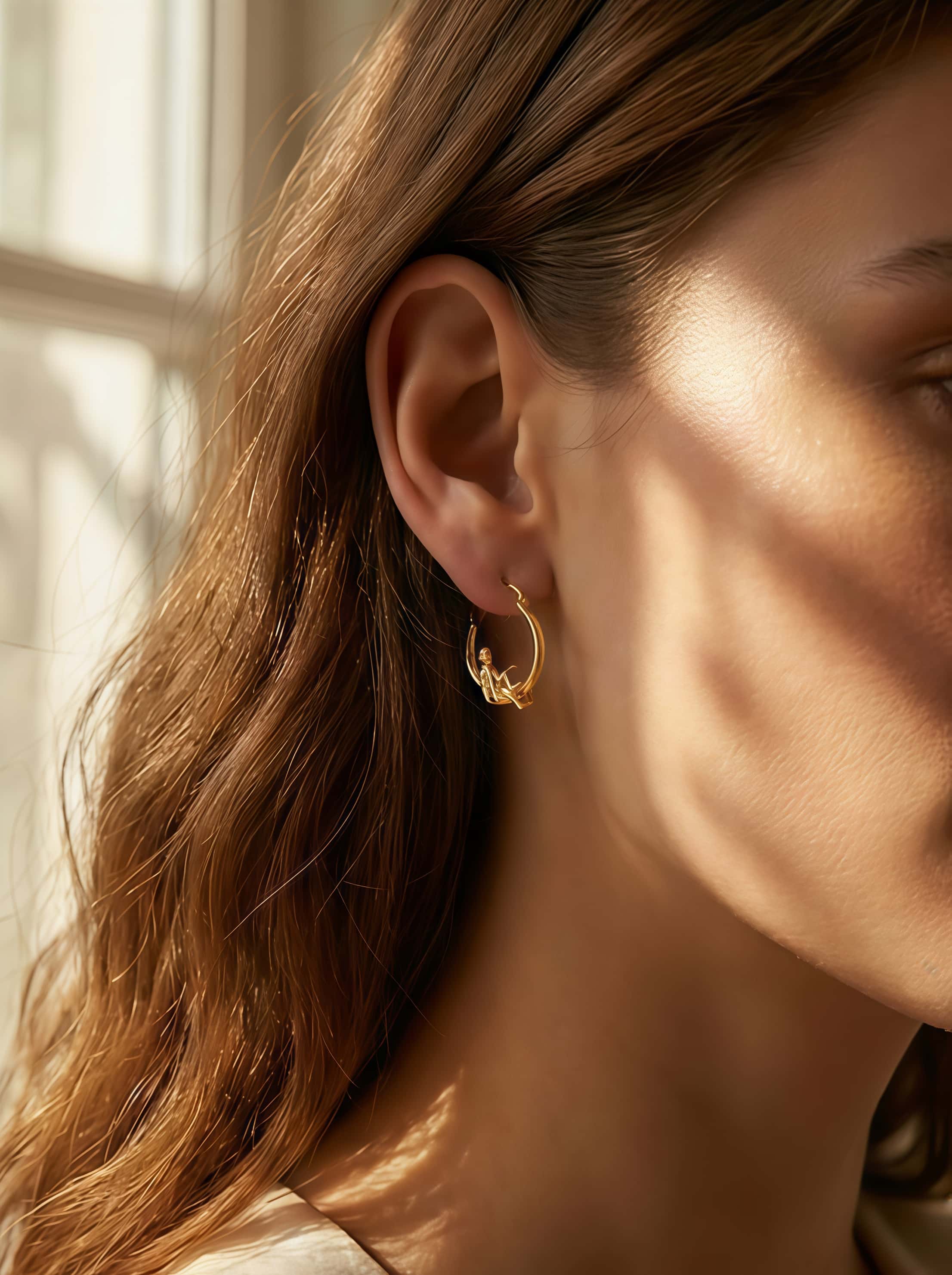 Edgy Angel Devil Hoop Earrings