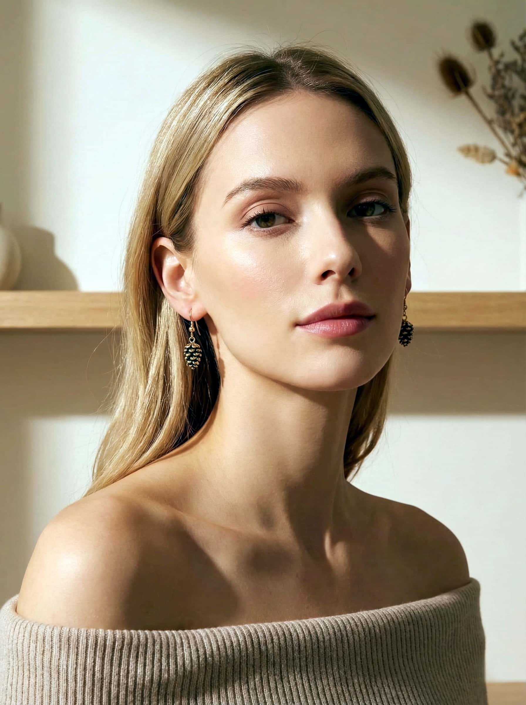 Nature-Inspired Pinecone Earrings