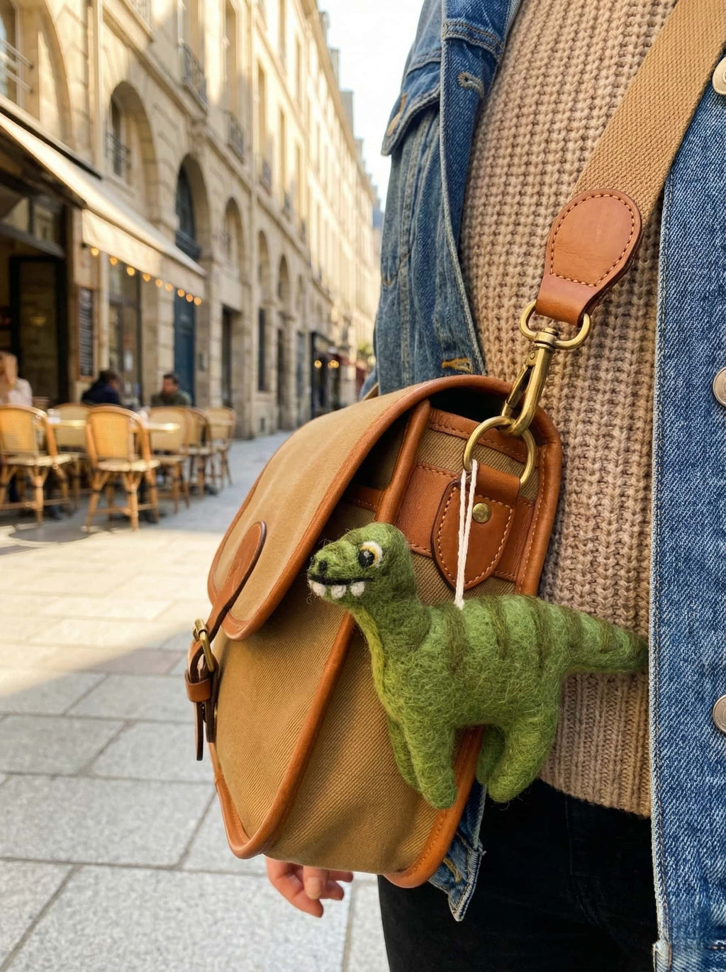 Artisanal Wool Felt Dinosaur Charm