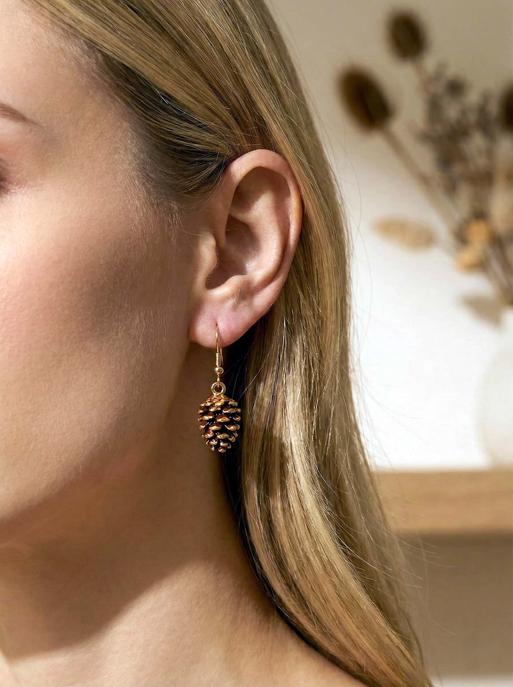 Nature-Inspired Pinecone Earrings