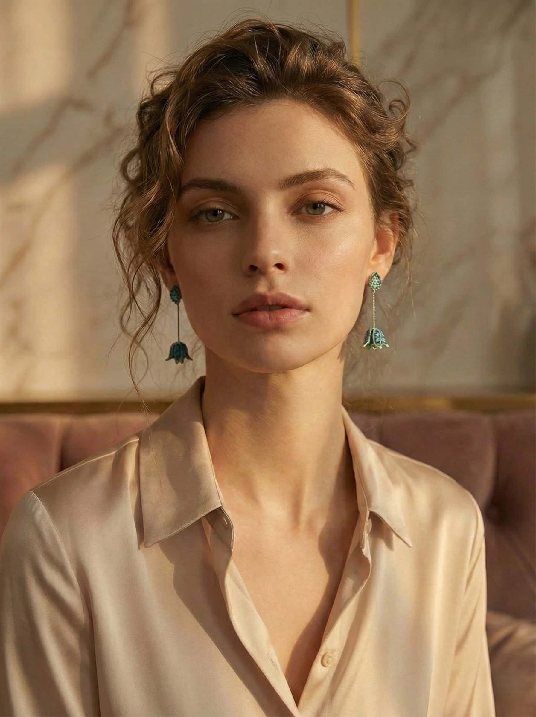 Vintage-Inspired Blue Enamel Earrings