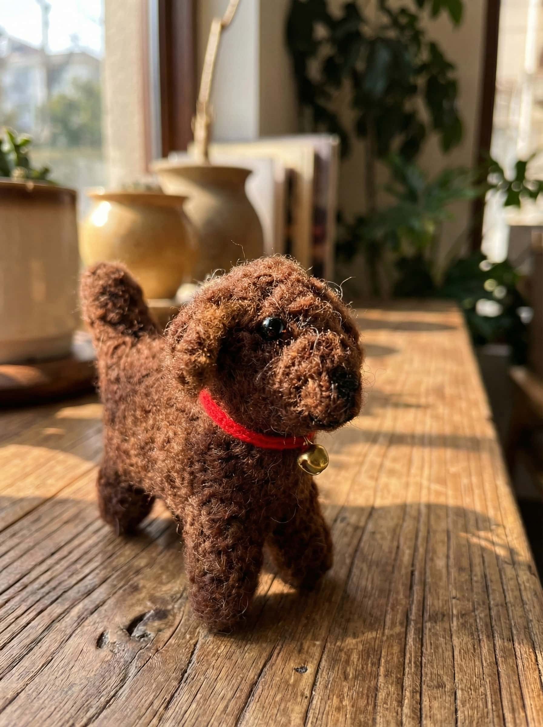 "Cocoa Teddy" Handcrafted Needle Felted Bag Charm & Ornament
