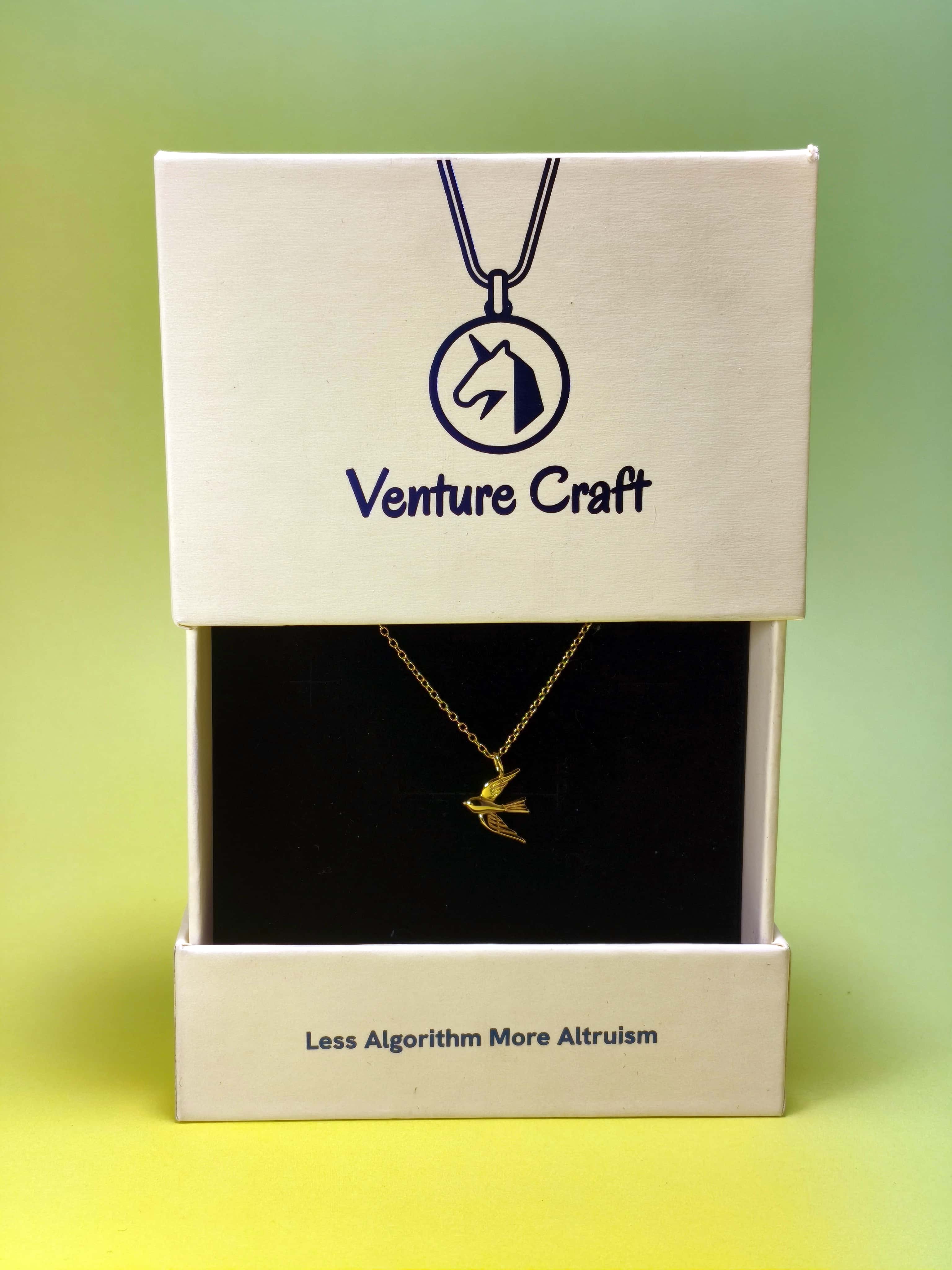 The Soaring Swallow Pendant Necklace |  18K Gold Plated S925 Silver