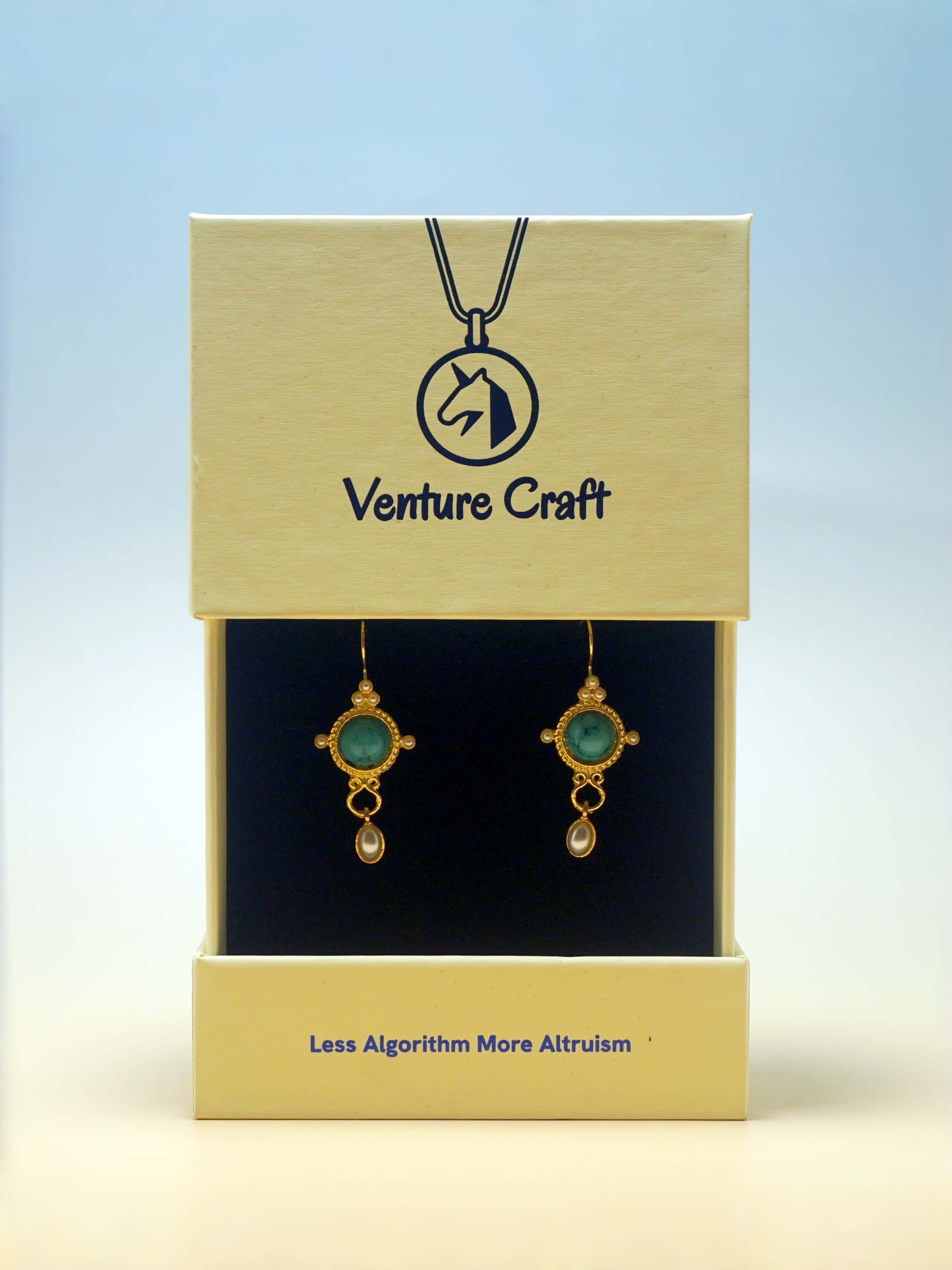 Vintage-Inspired Bohemian Turquoise  Earrings