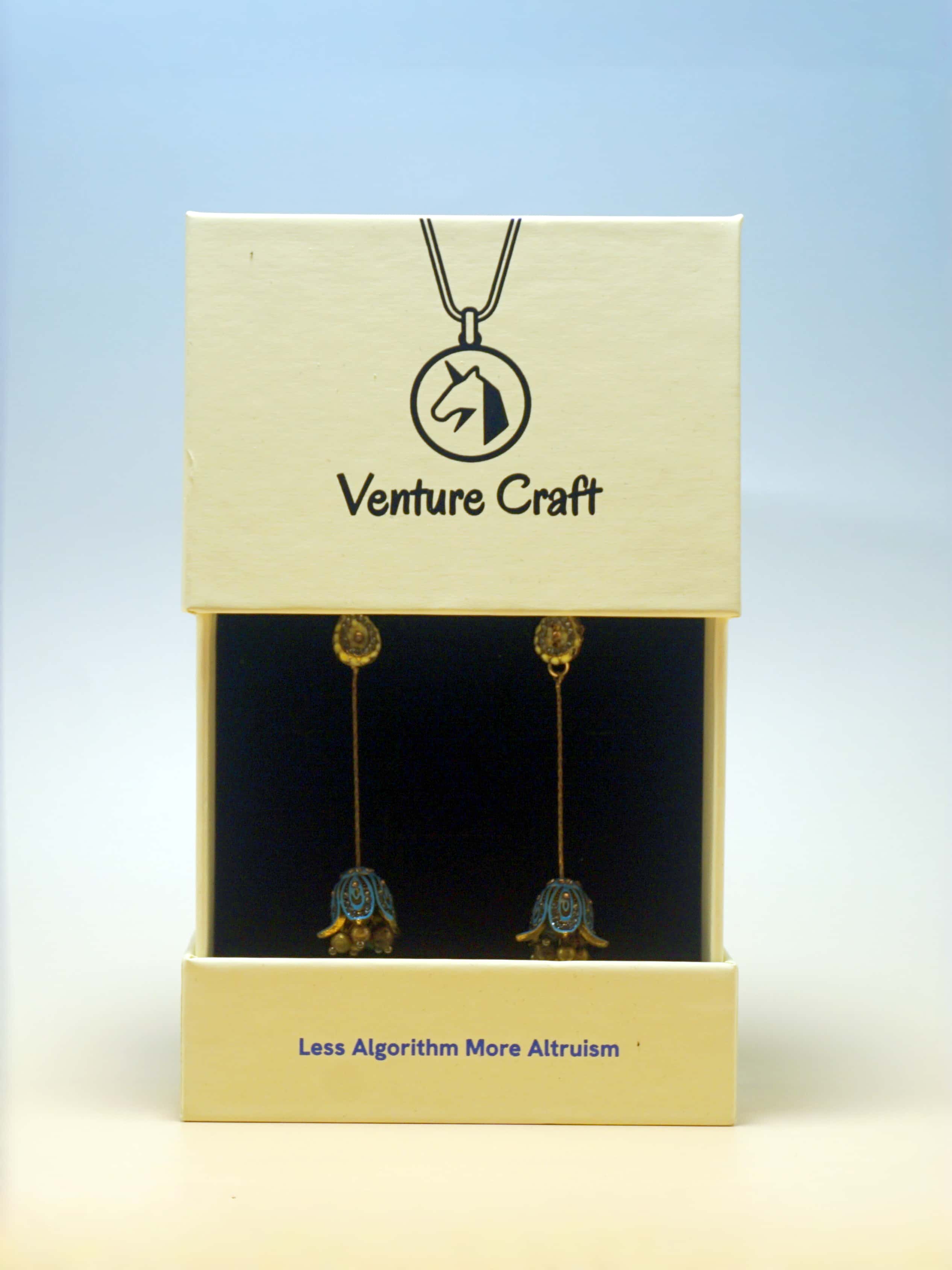 Vintage-Inspired Blue Enamel Earrings