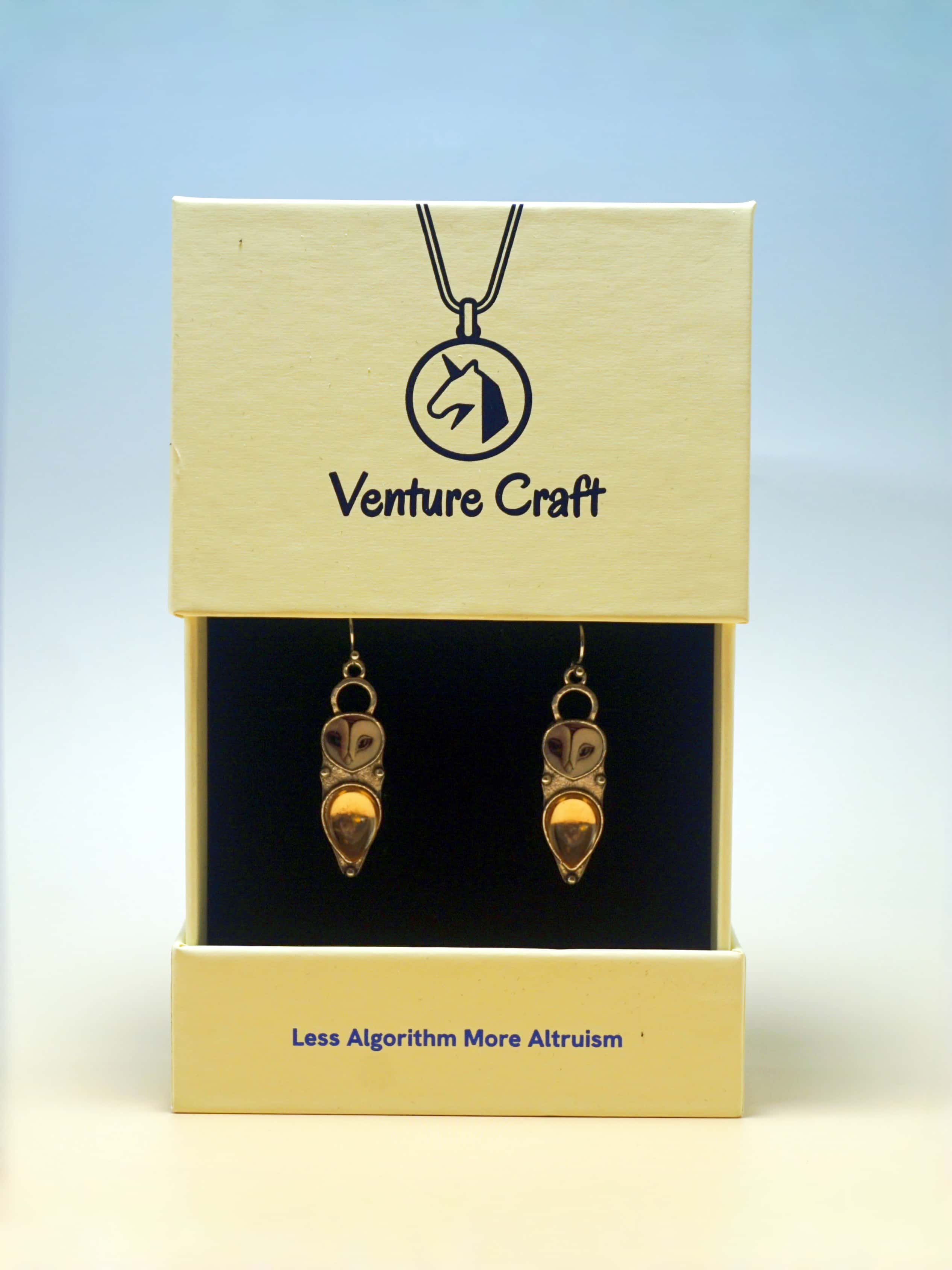 Artistic Owl Drop Earrings