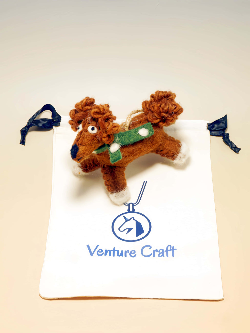 Artisanal Wool Felt Dog Ornament