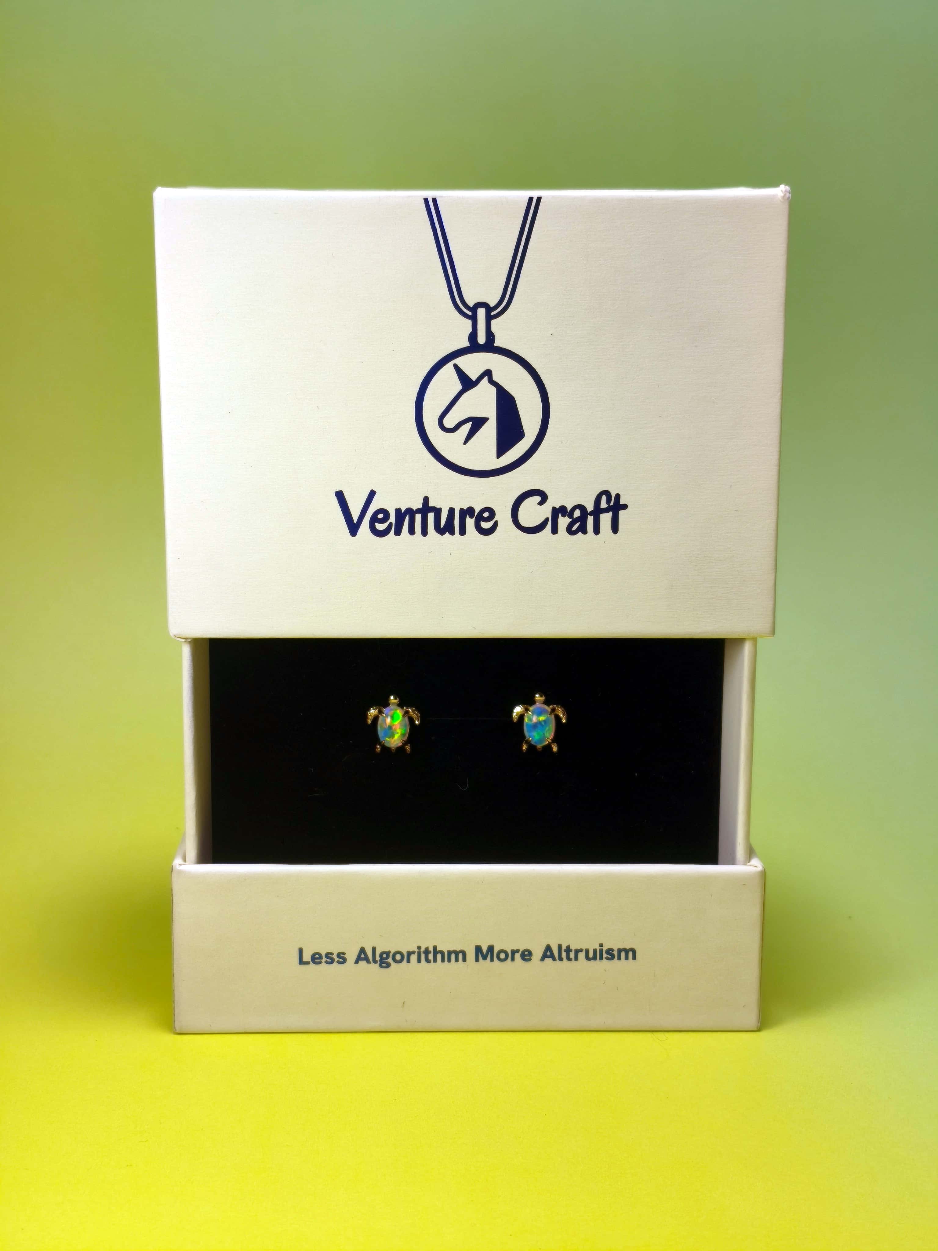 The Opal Voyager Sea Turtle Studs | 10K Gold Plated S925 Silver