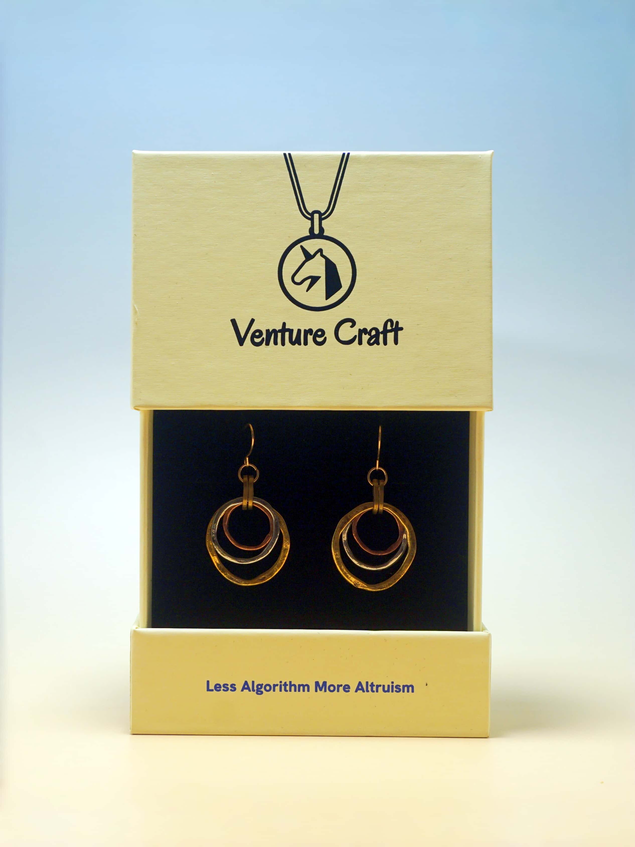 Unique Triple Circle Earrings