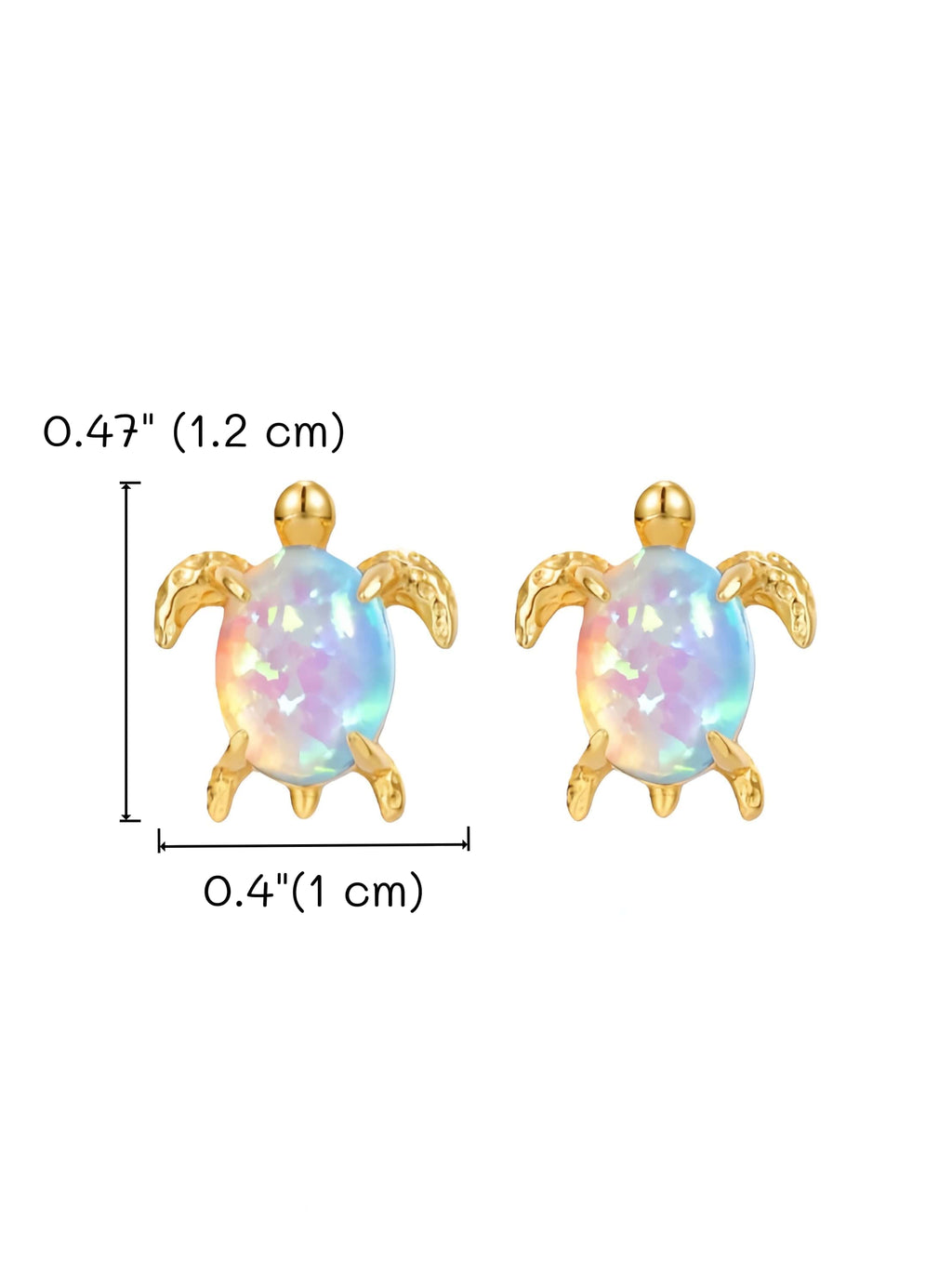 The Opal Voyager Sea Turtle Studs | 10K Gold Plated S925 Silver