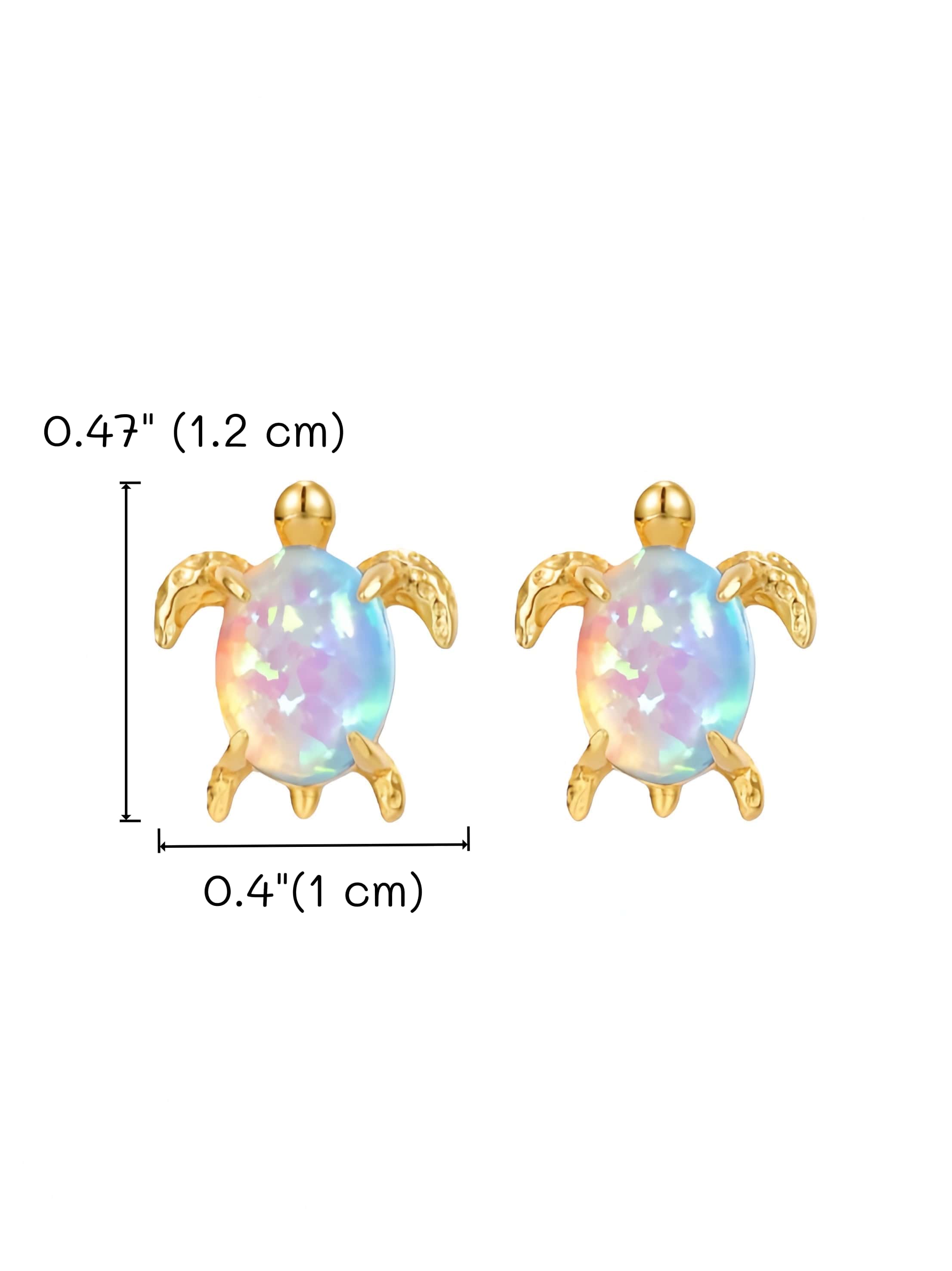 The Opal Voyager Sea Turtle Studs | 10K Gold Plated S925 Silver