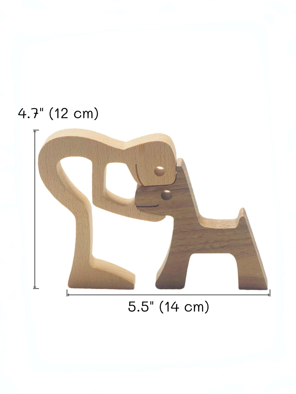 Wooden Human & Dog Decor