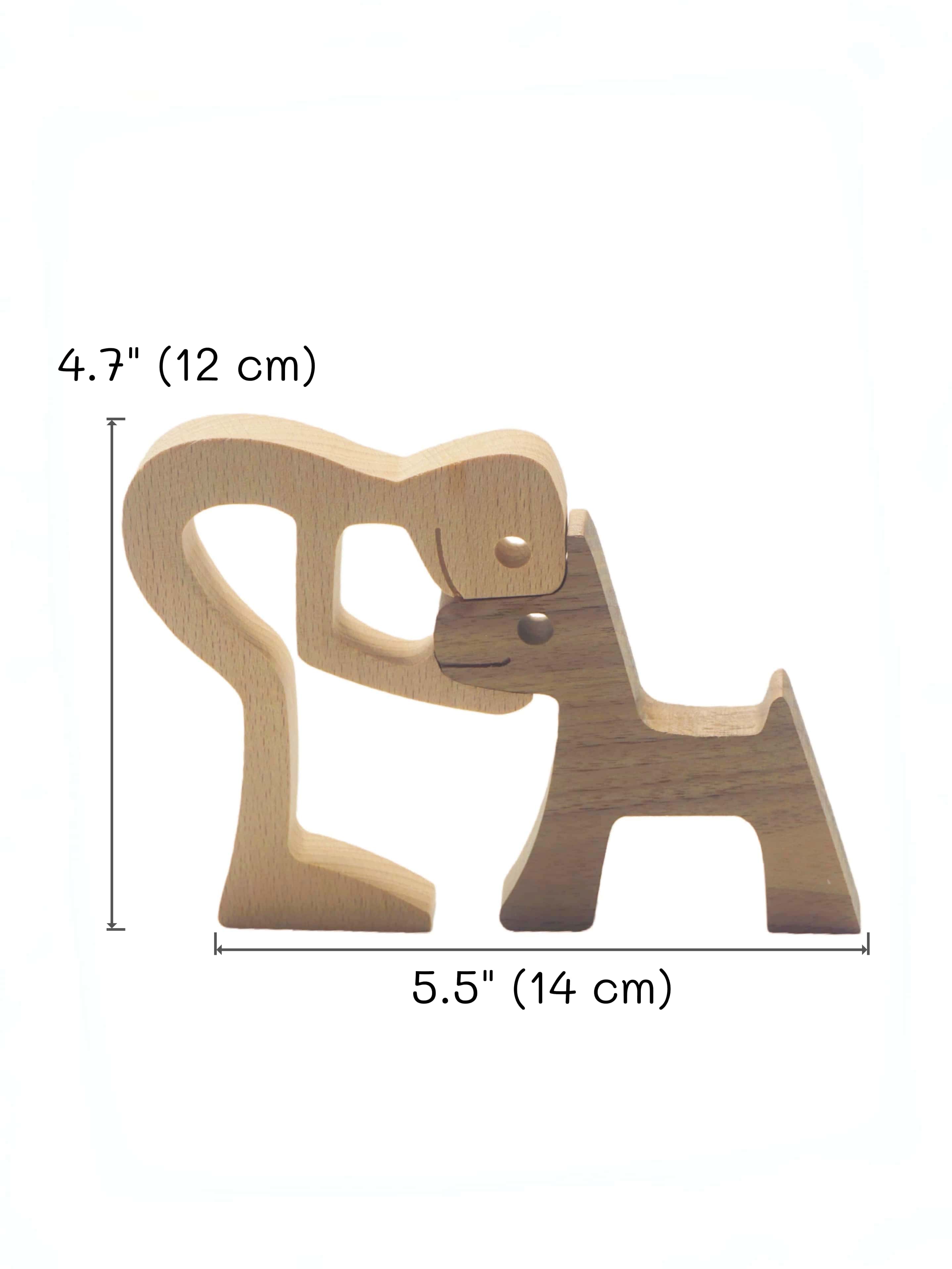 Wooden Human & Dog Decor