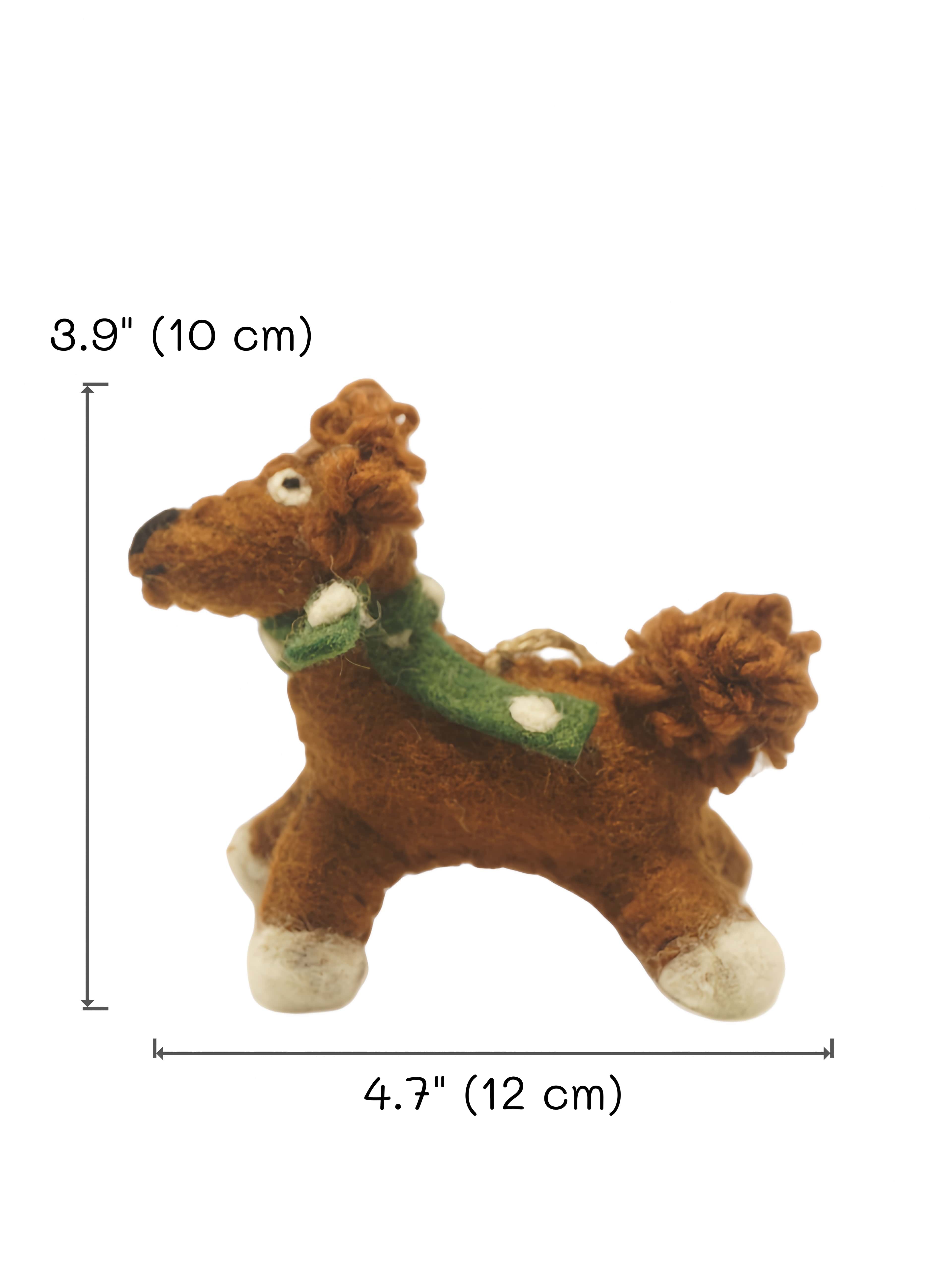 Artisanal Wool Felt Dog Ornament