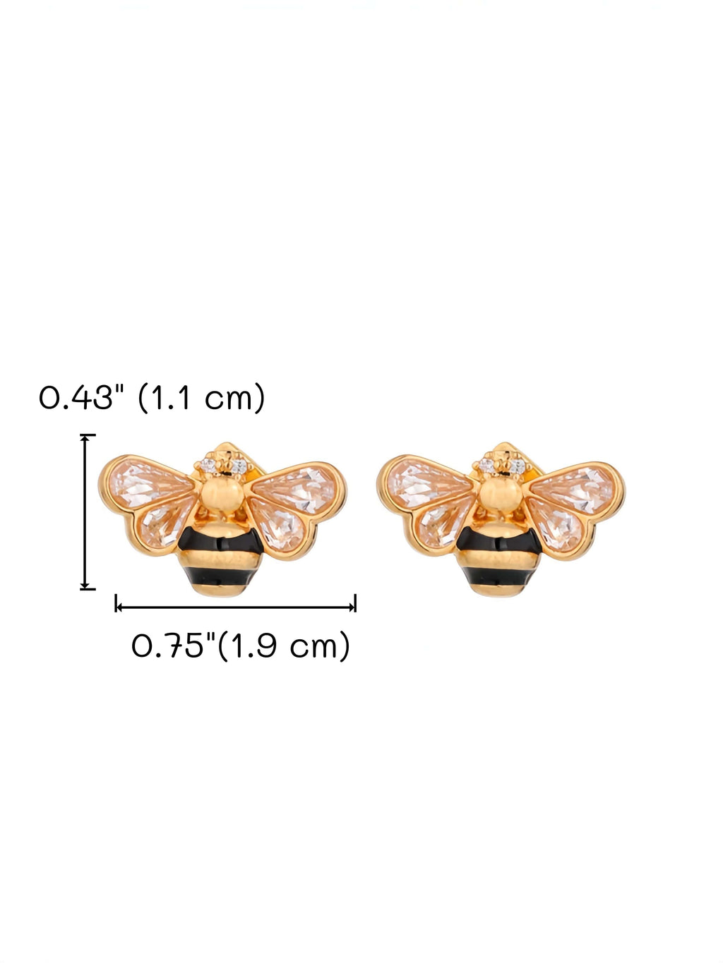The "Royal Bee" 18K Gold Plated Zircon Studs
