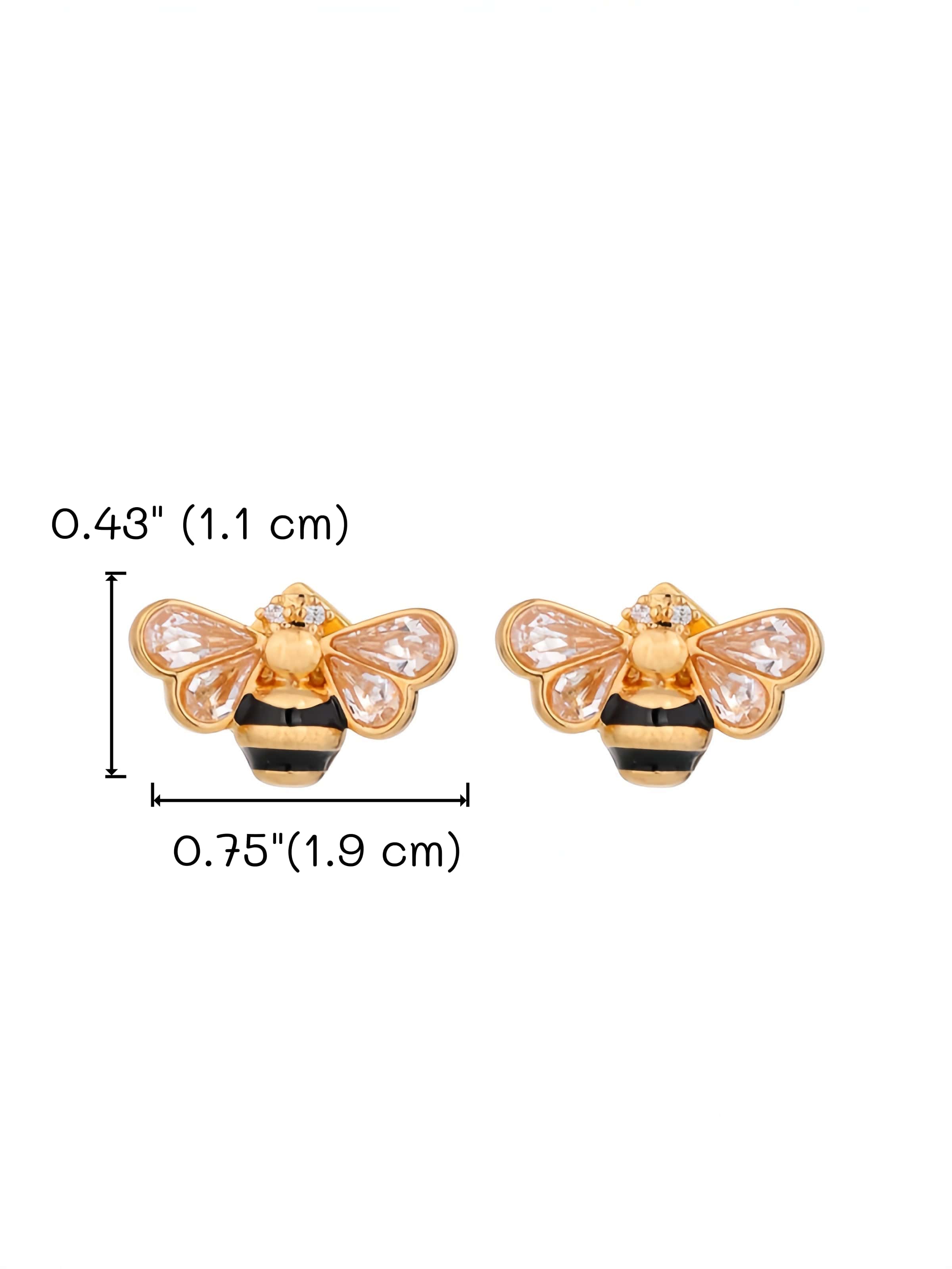 The "Royal Bee" 18K Gold Plated Zircon Studs