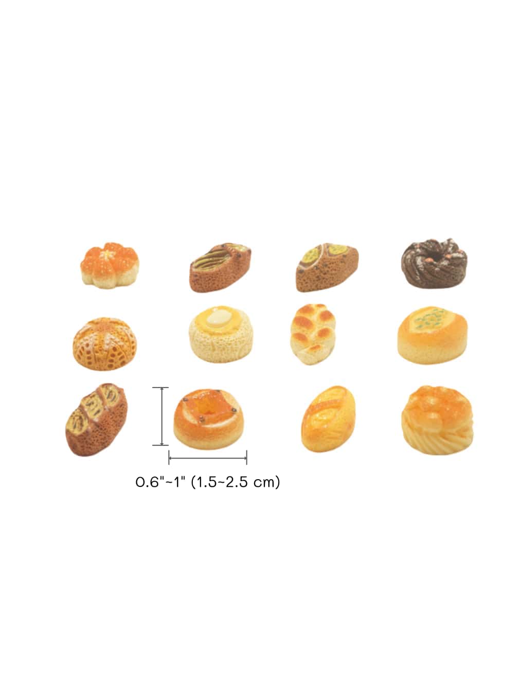 Hand-Painted Miniature Bread Ornaments